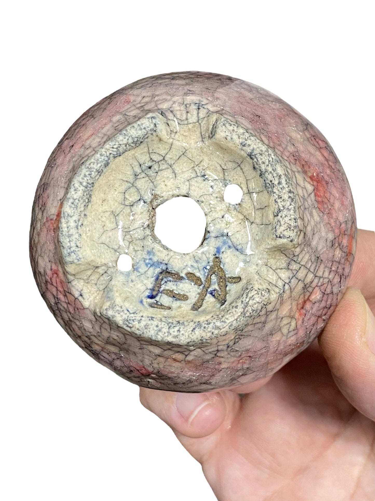 Bunzan - Crackle Glazed Round Bonsai or Accent Pot (2-3/4" wide)