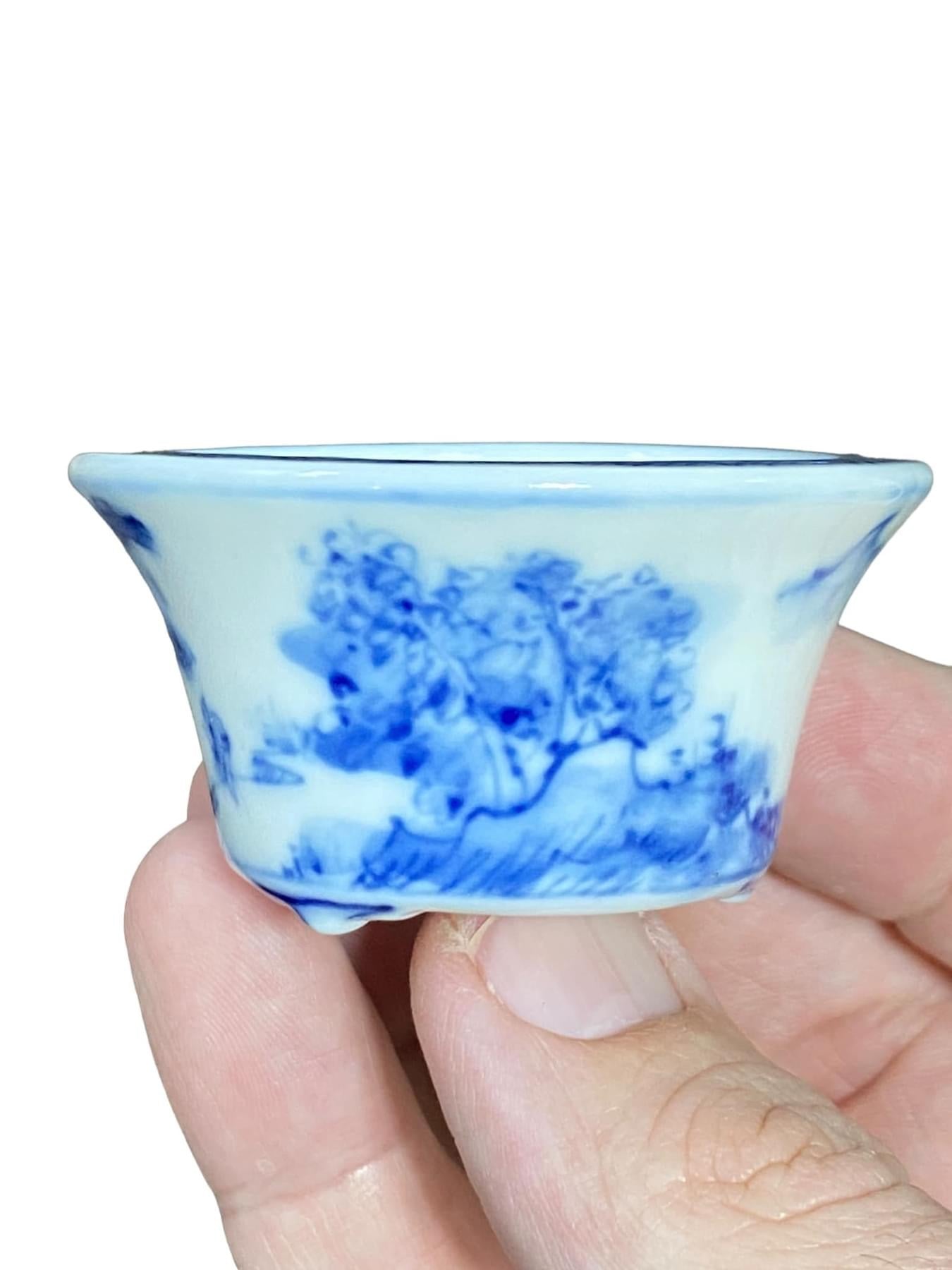 Setsuzan - Flared Mame Semi-Cascade Bonsai Pot (2-1/4" wide)