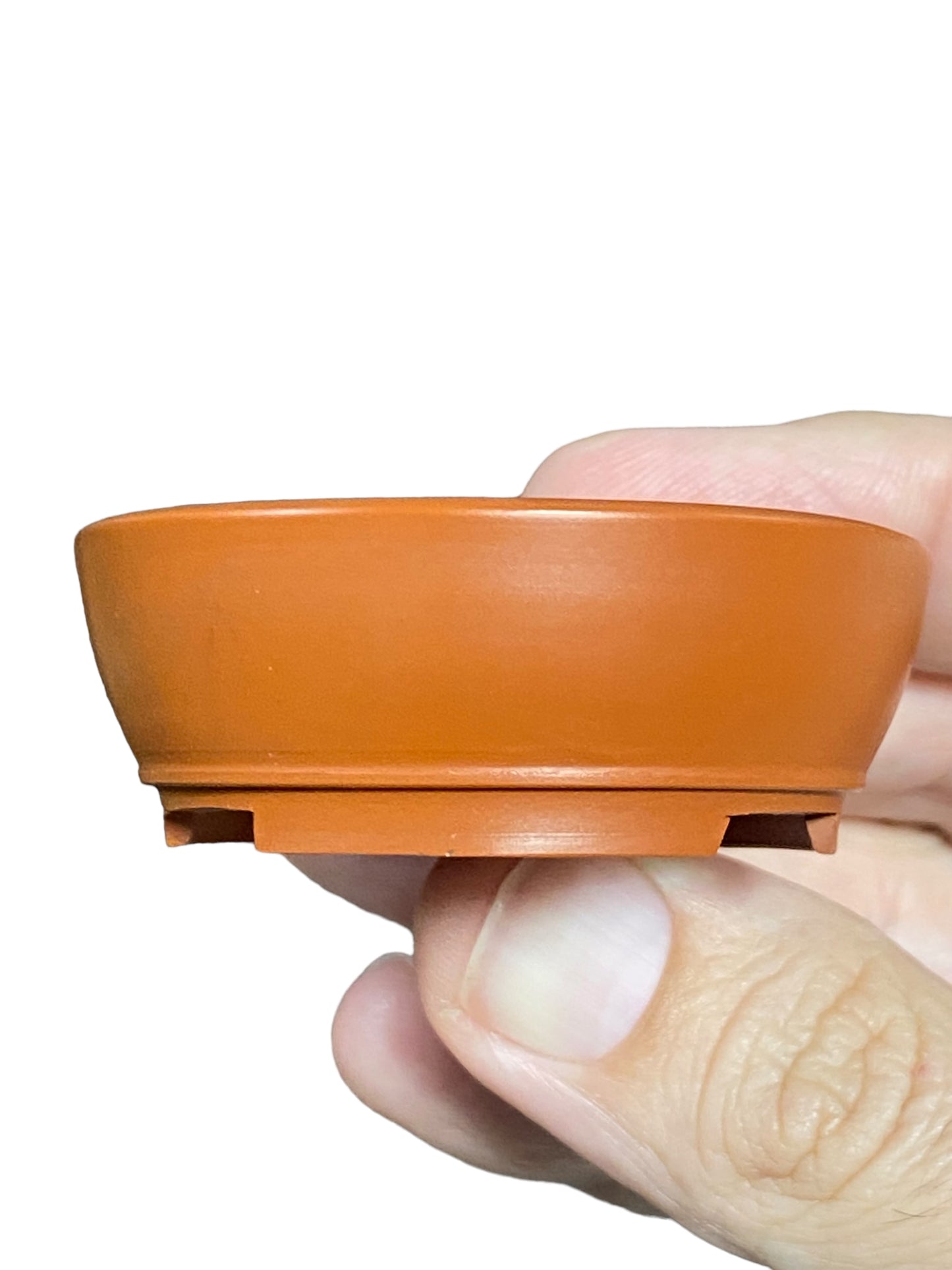 Munenori - Shallow Unglazed Round Mame Bonsai Pot (2-3/16" wide)