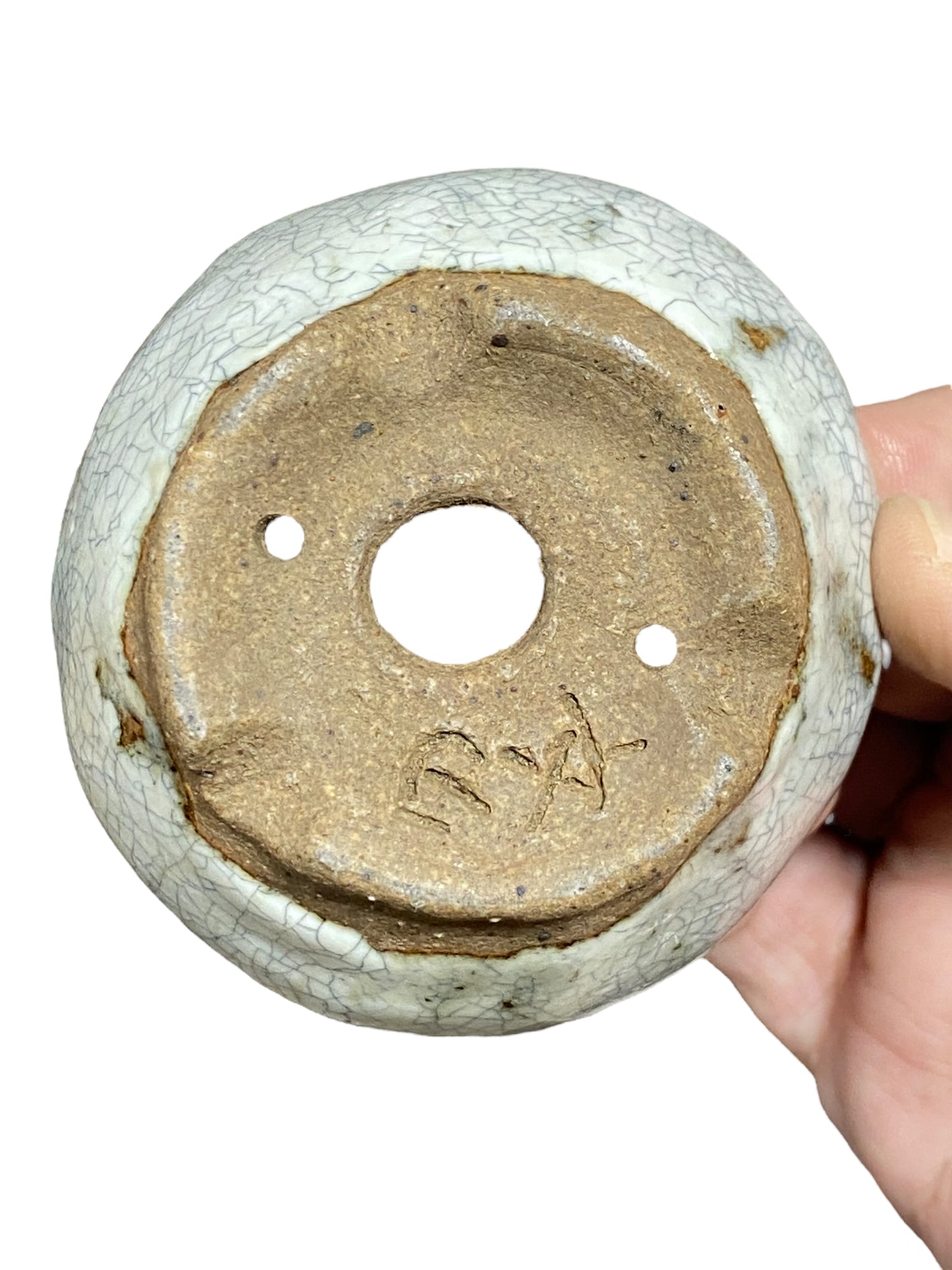 Bunzan - Crackle Glazed Round Bonsai or Accent Pot (2-3/4" wide)