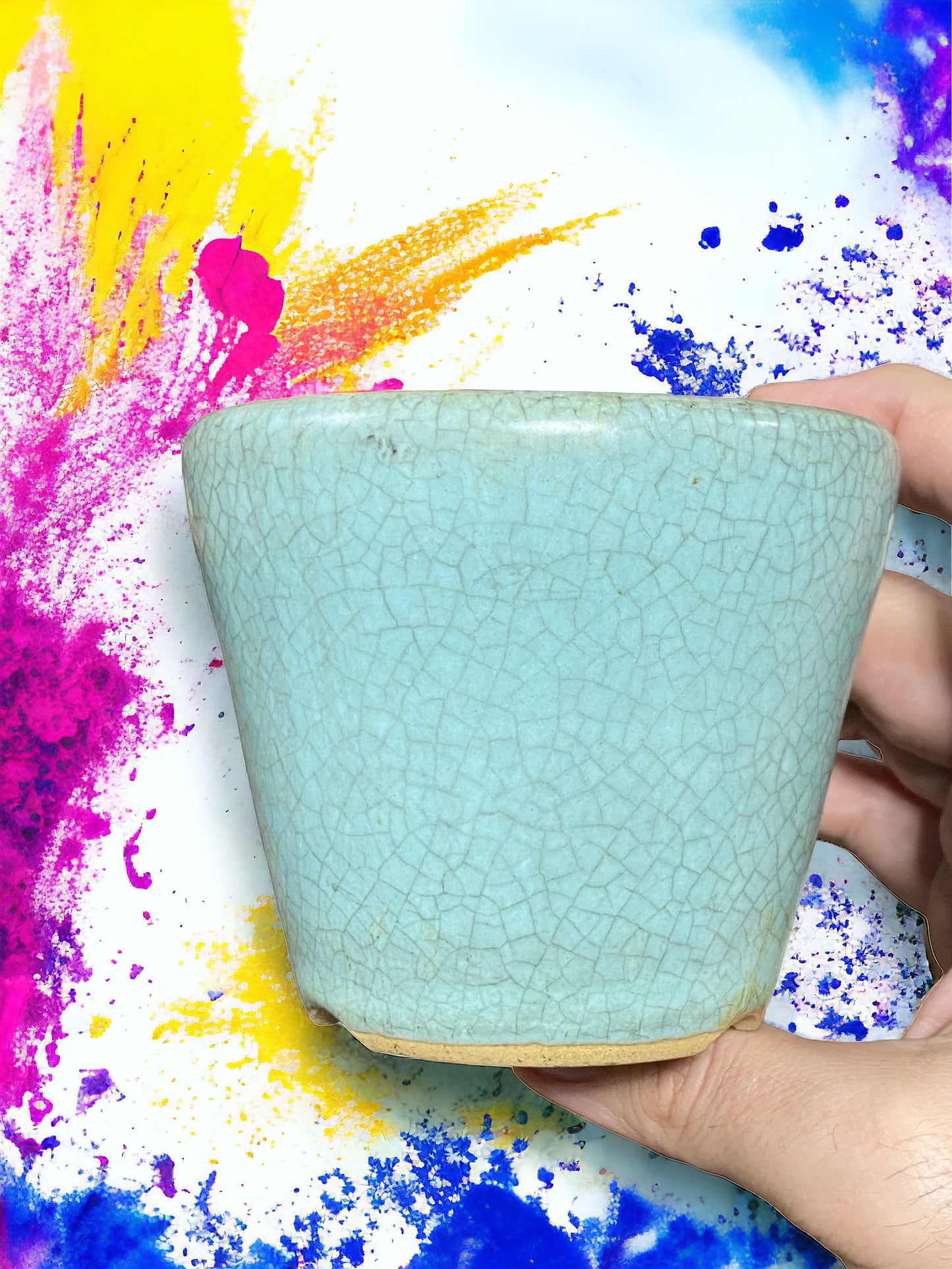 Bikoh - Rare Large Footed Round Bonsai Pot (4-1/8" wide)