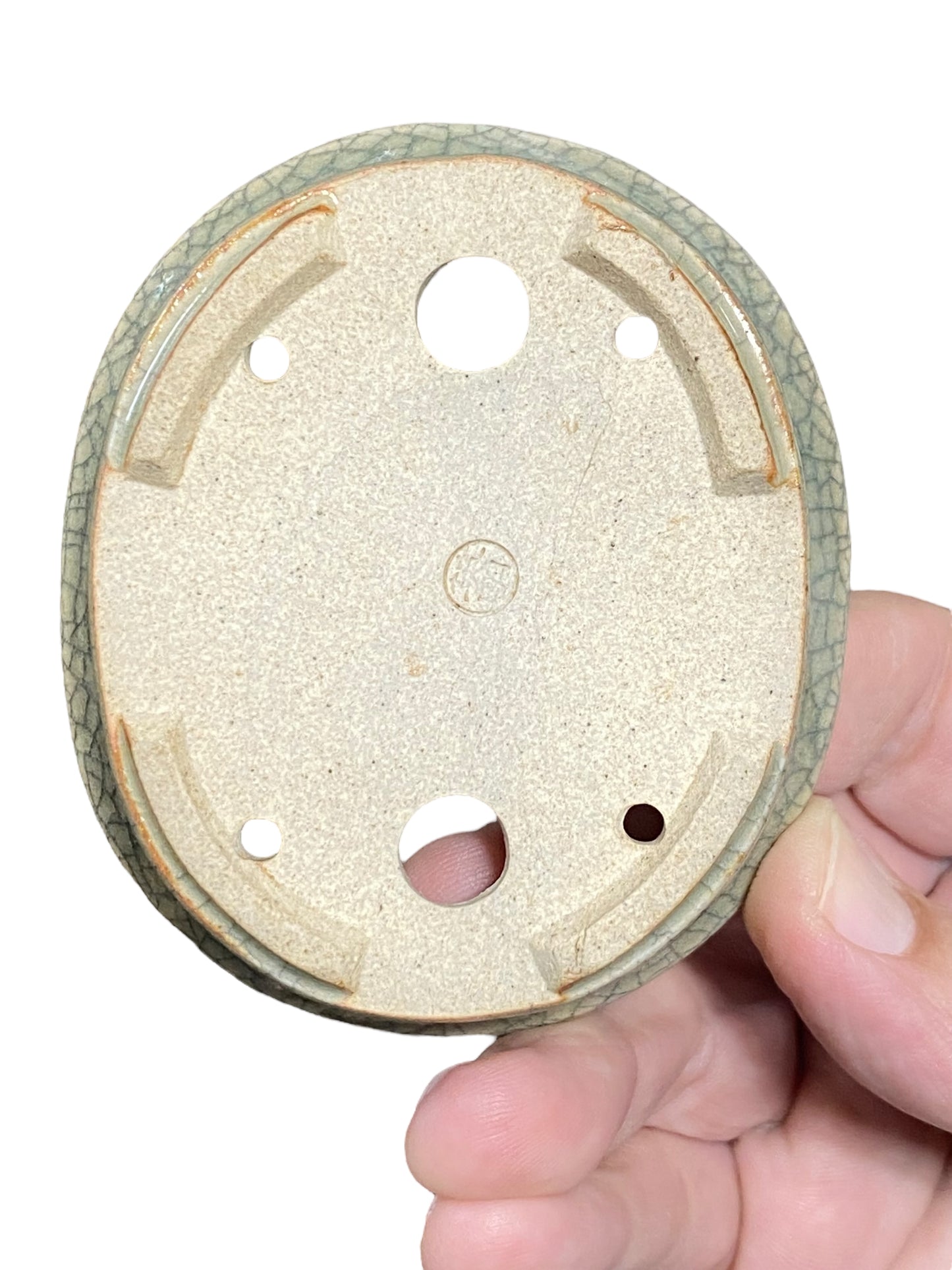 Eimei - Beautiful Crackle Glazed Bonsai Pot (3-9/16" wide)