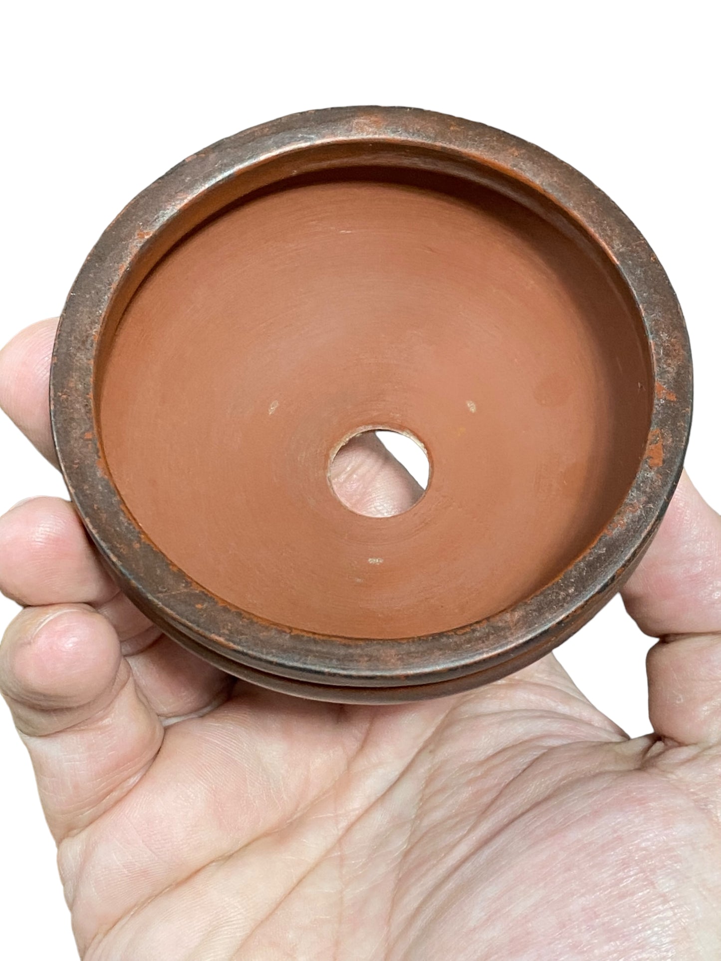 Toushun - Aged Footed Bowl Style Bonsai Pot (3-5/8" wide)
