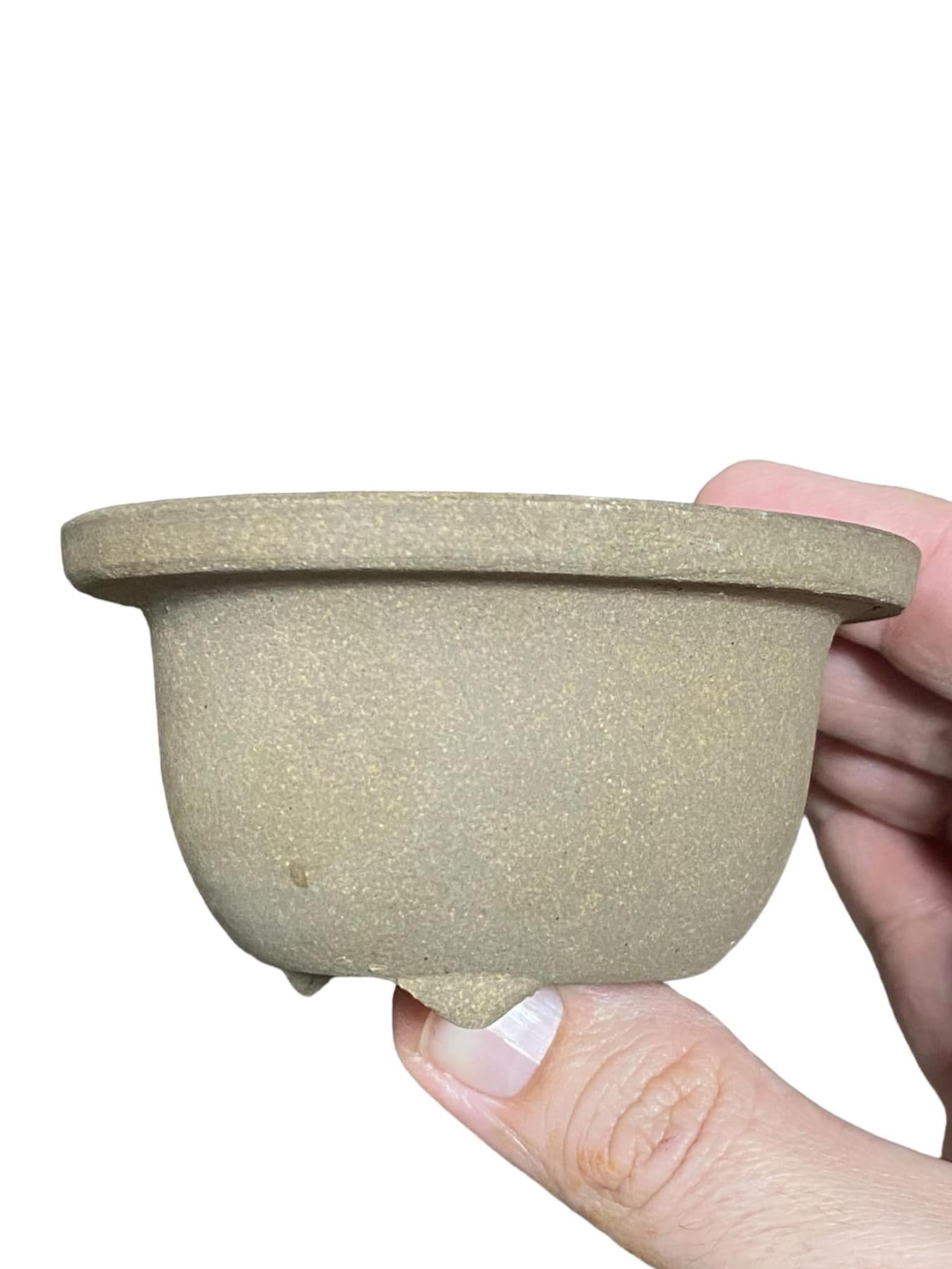 Japanese - Thick Flared Rim Bowl Style Bonsai Pot (3-1/2" wide)