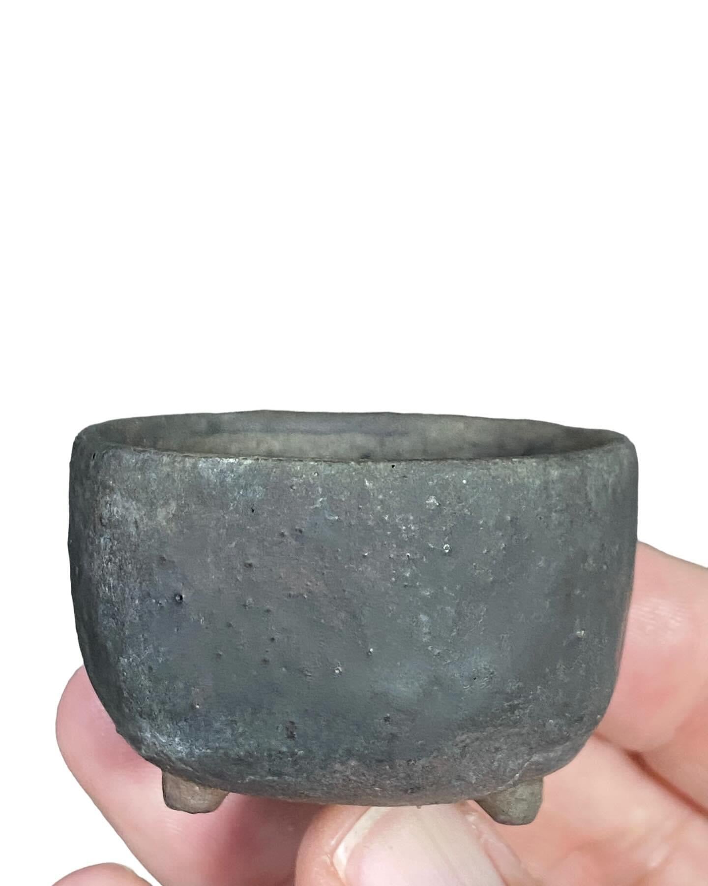 Rakuzan - Unglazed Footed Bonsai Pot (2” wide)