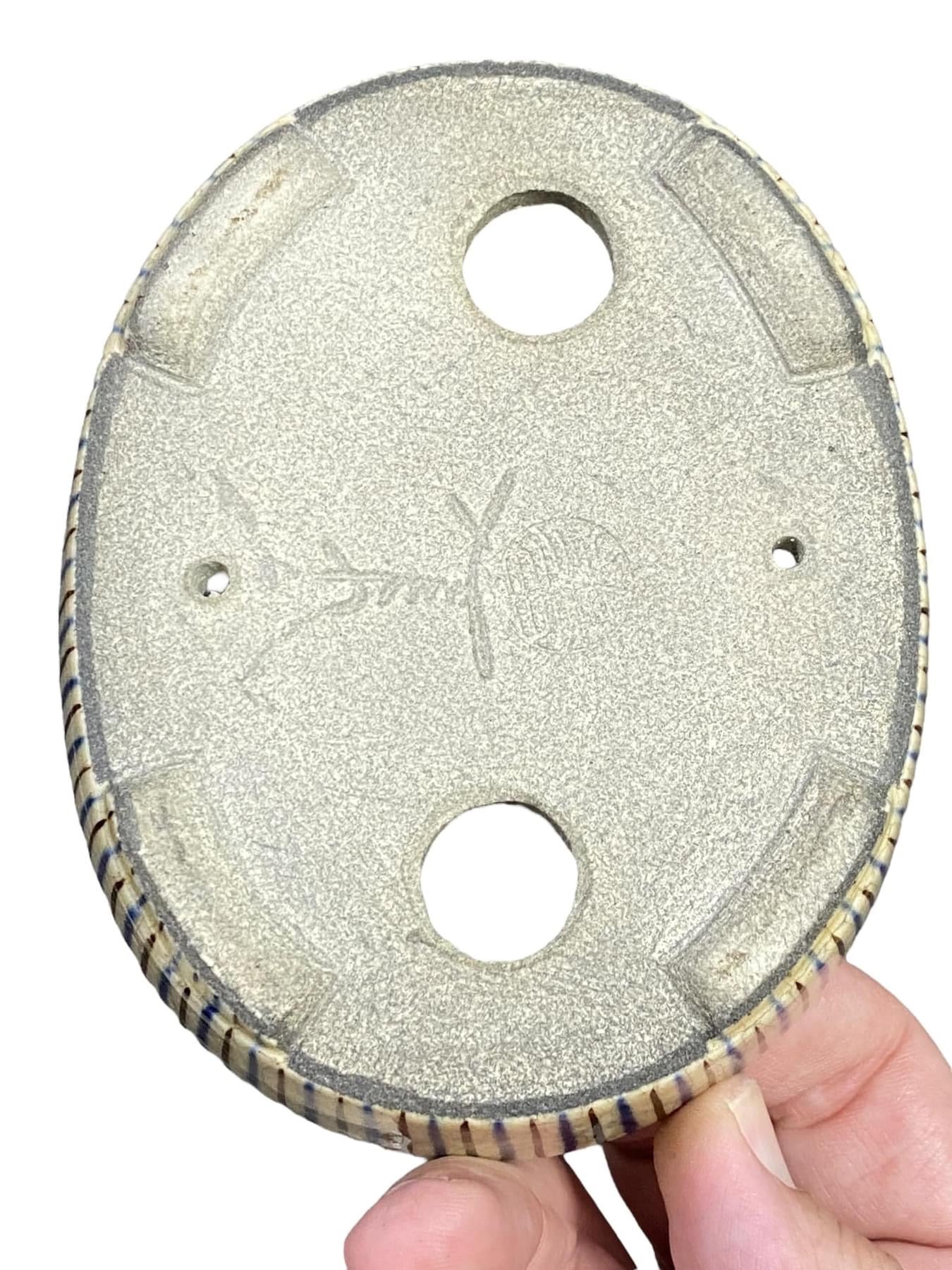 Satomi Terahata - Wonderful Crackle Glazed and Striped Bonsai Pot (5-1/8” wide)