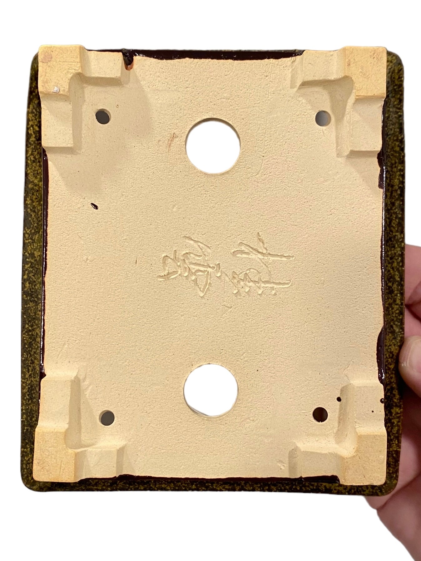 Fukuda Keiun - Triple Layered Rectangle Bonsai Pot (6-1/4" wide)