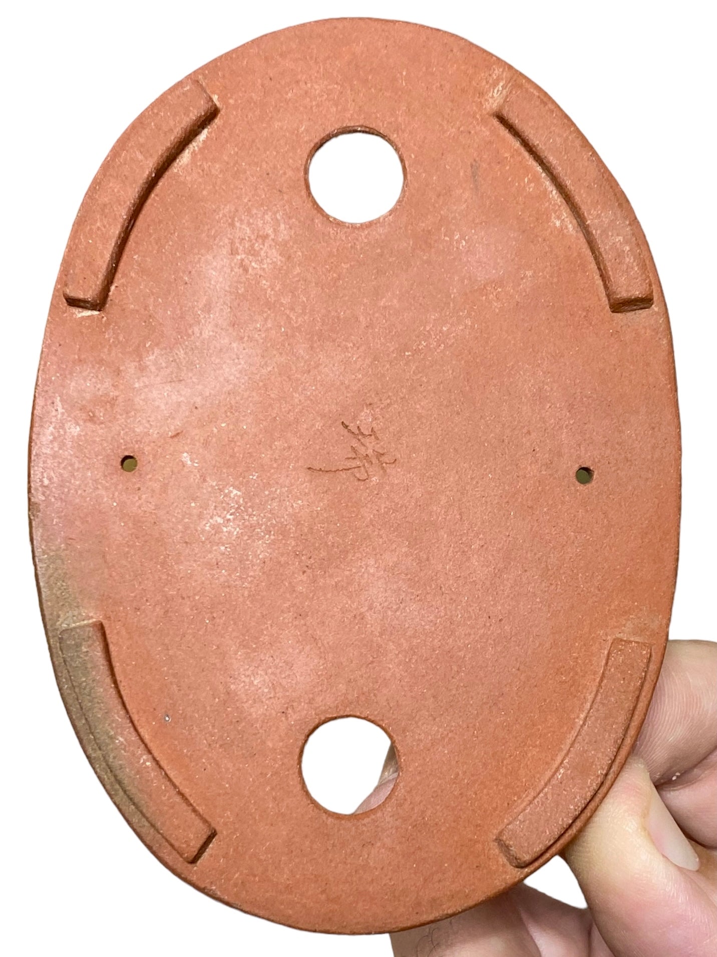 Ikegami - Shallow Unglazed Oval Bonsai Pot (4-1/2" wide)