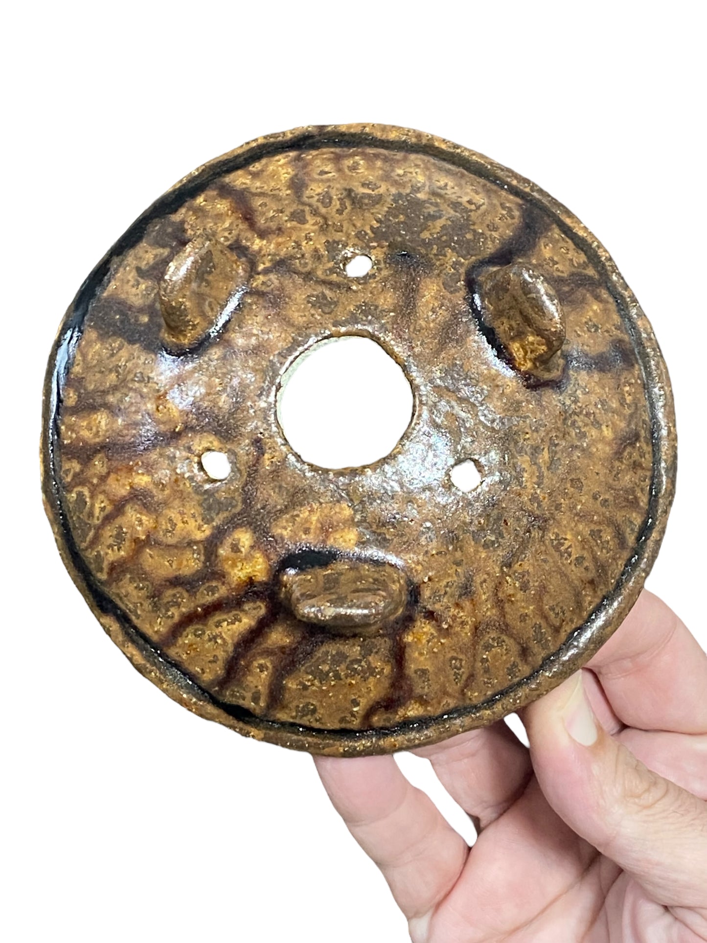 Bunzan - Glazed Footed Shallow Bowl Bonsai or Accent Pot (5-1/2" wide)