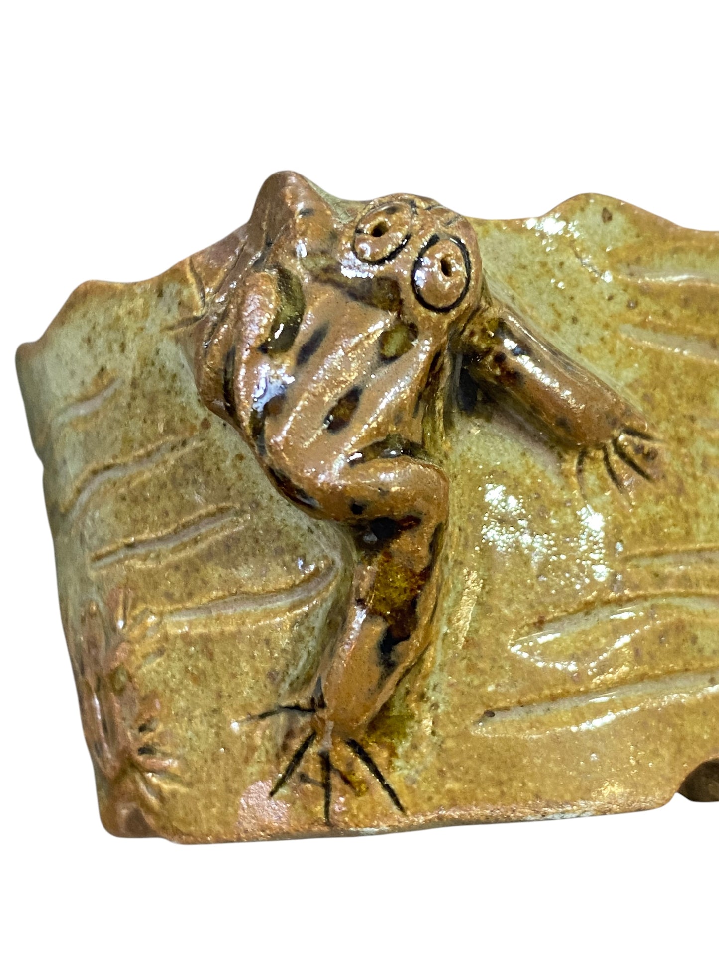 Takudo - Carved Frog Bonsai Pot (2-7/8" wide)