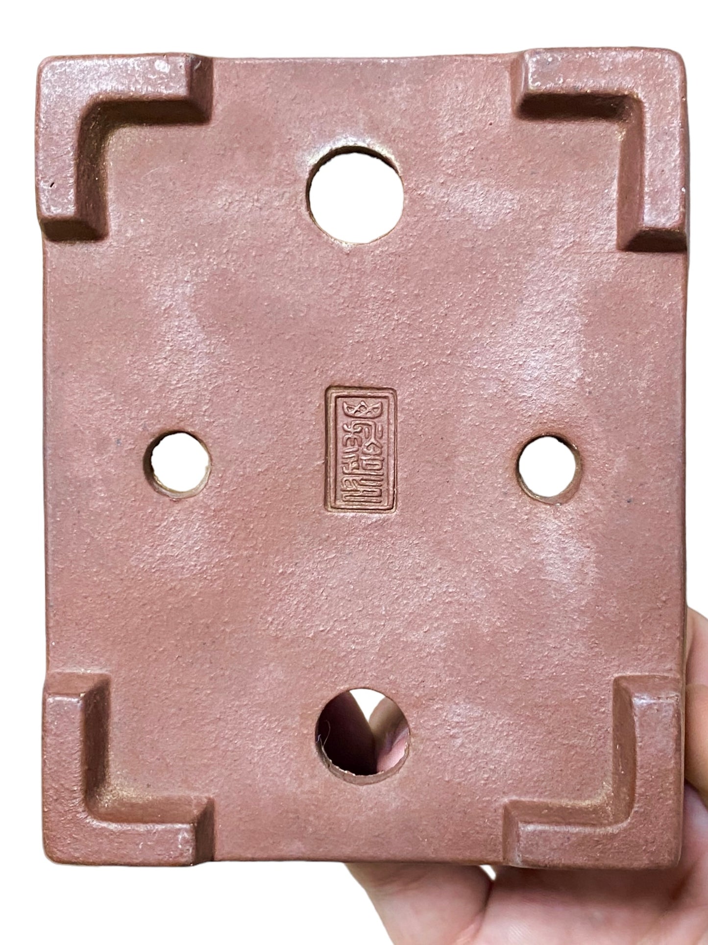 Yamaaki - Older Unglazed Footed Rectangle Bonsai Pot (5-1/8" wide)