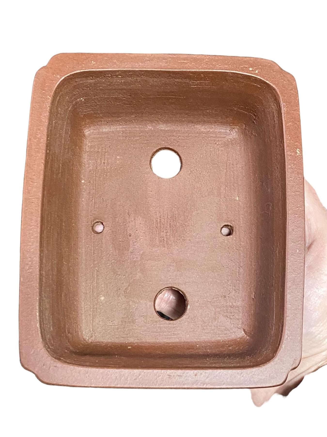 Shibakatsu - Unglazed Rectangle Style Bonsai Pot (Discounted) (7-3/16" wide)