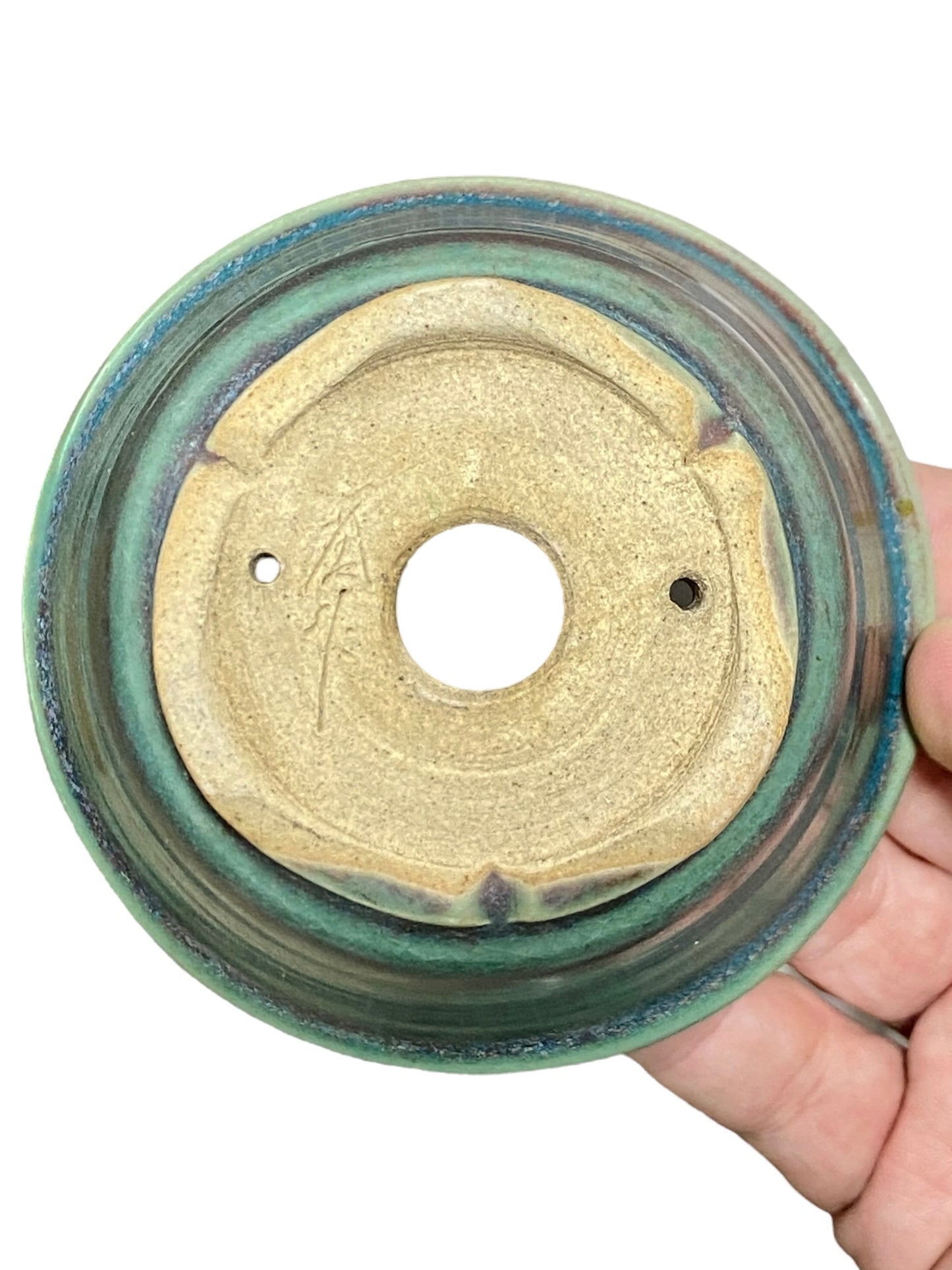 Isso - Multicolor Glazed Bowl Bonsai Pot (4" wide)