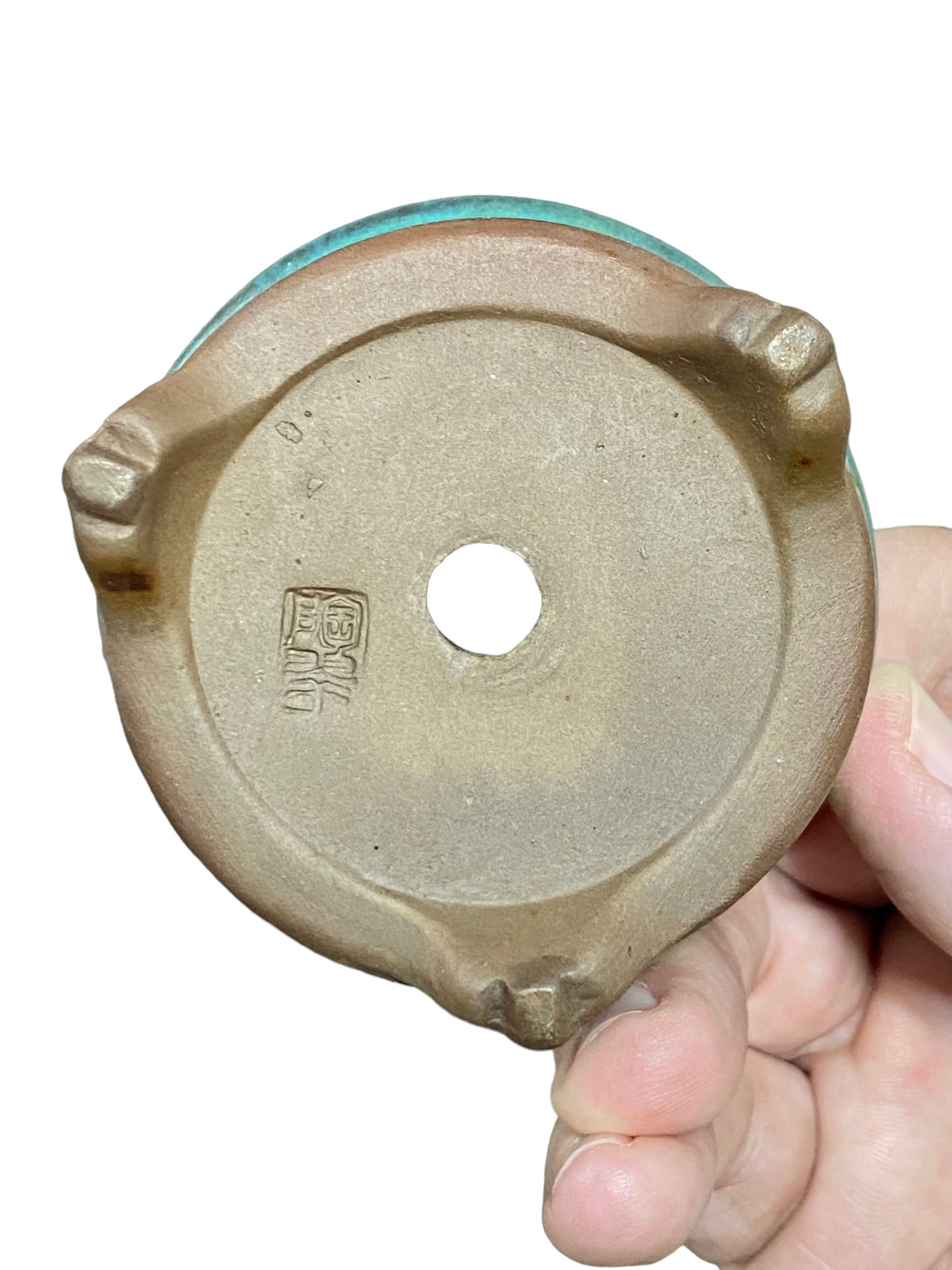 Tosui - Aged Footed Round Bonsai Pot (3" wide)