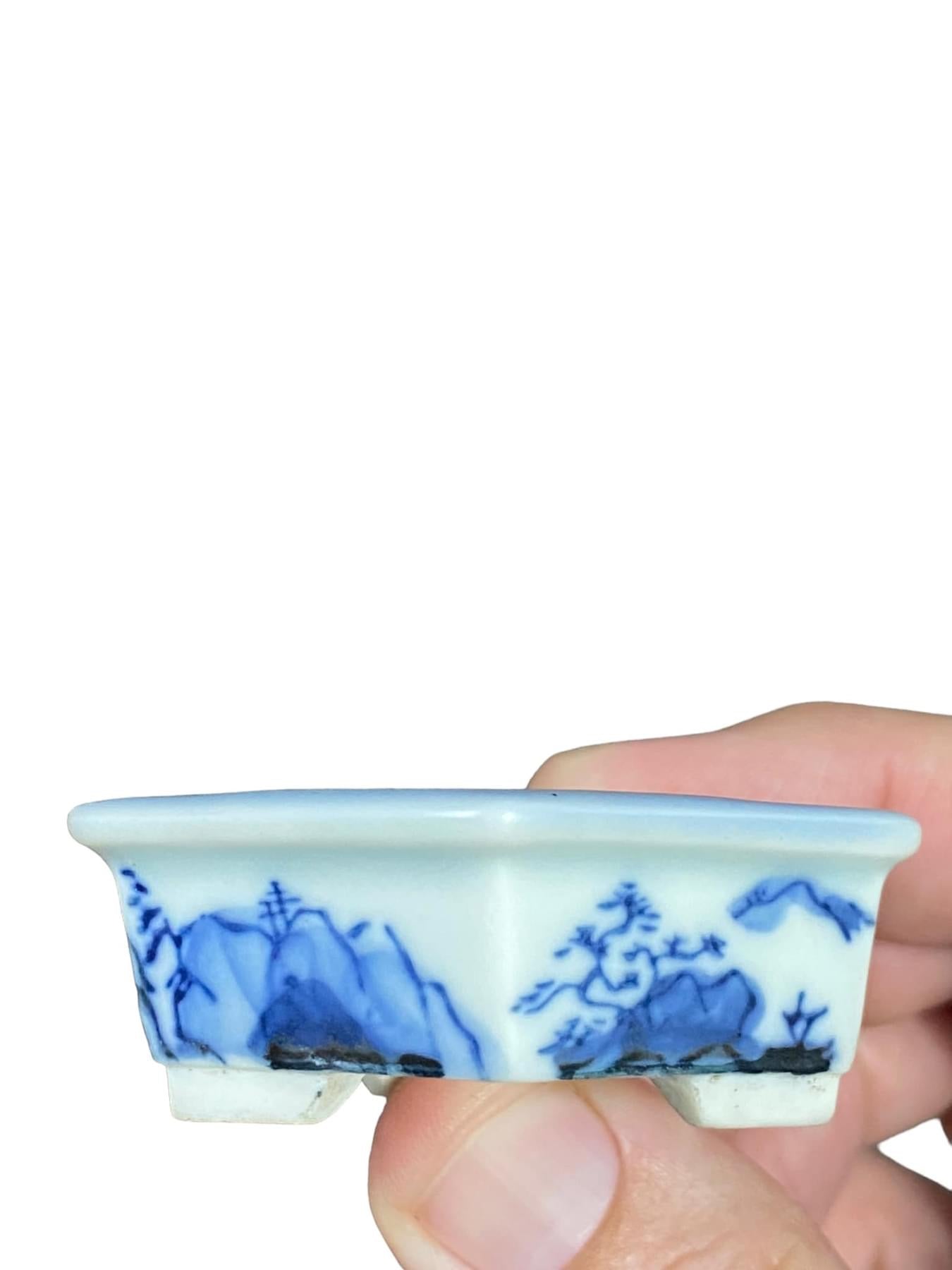 Marufuji - Mame Scenic Hexagon Bonsai Pot (2-1/4" wide)