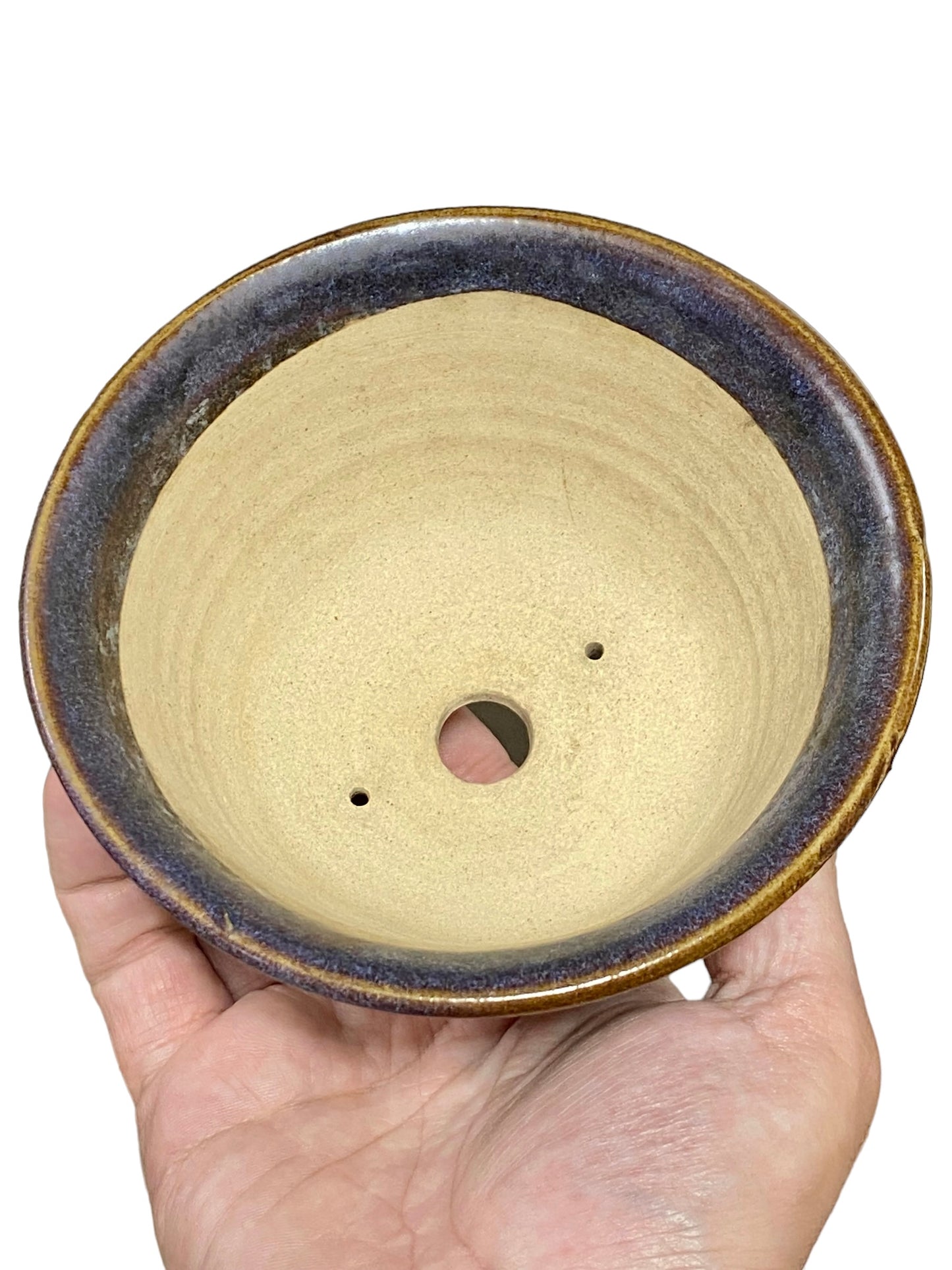 Isso - Beautiful Multicolor Glazed Bowl Bonsai Pot (5-1/4" wide)