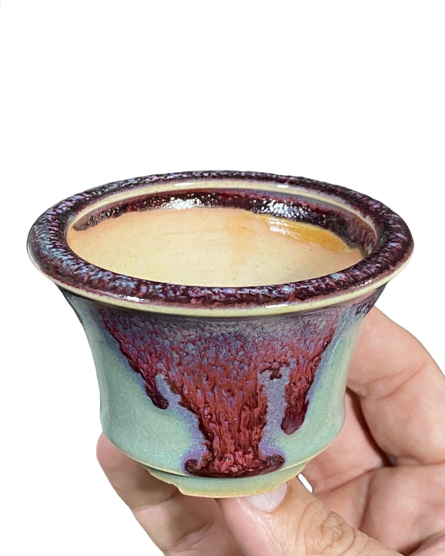 Eimei - Dual Color Semi Cascade Bonsai Pot (3-1/2” wide)