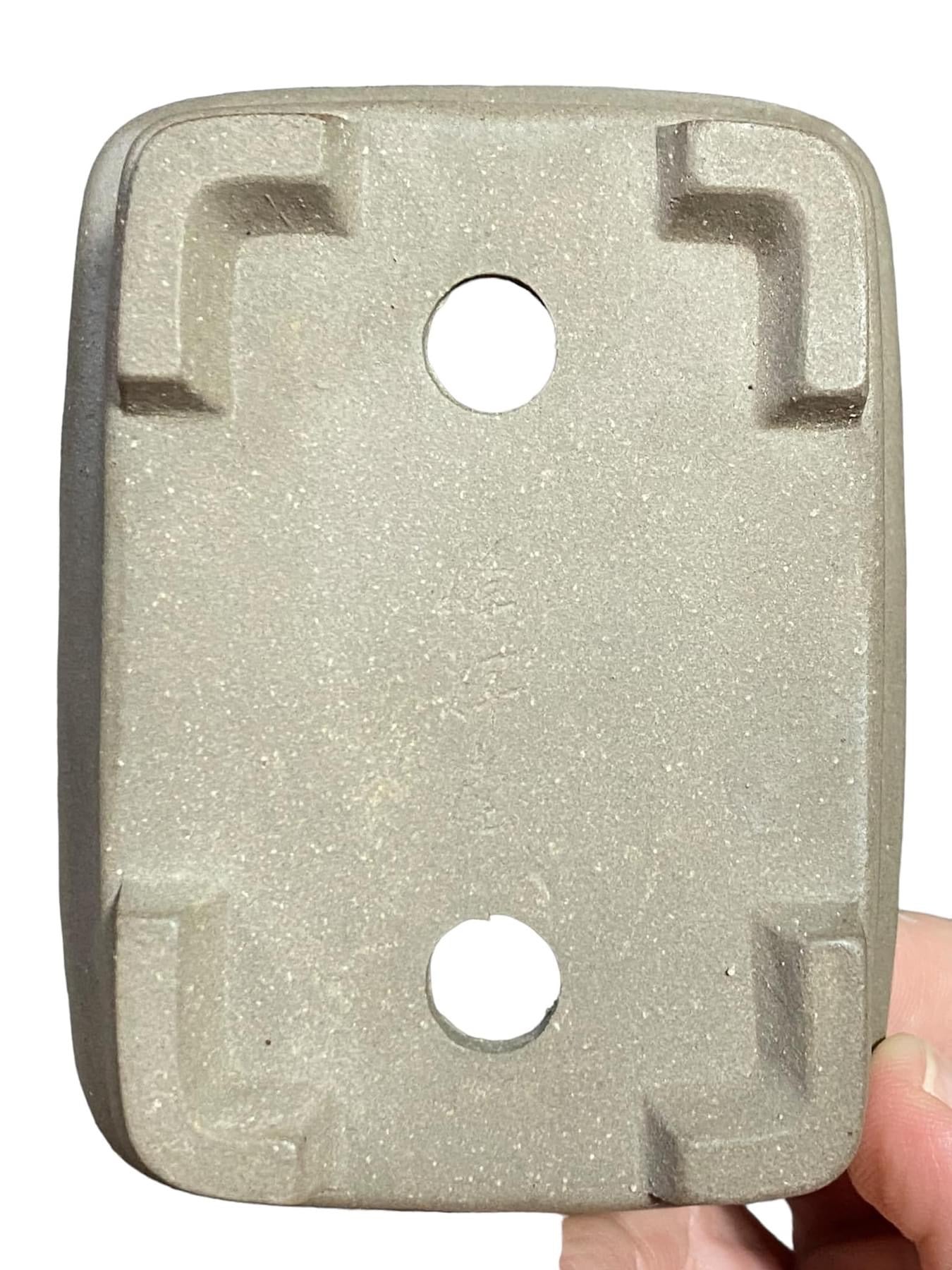 Hokidou - Beautiful Unglazed Rectangle Bonsai Pot (4-1/8” wide)