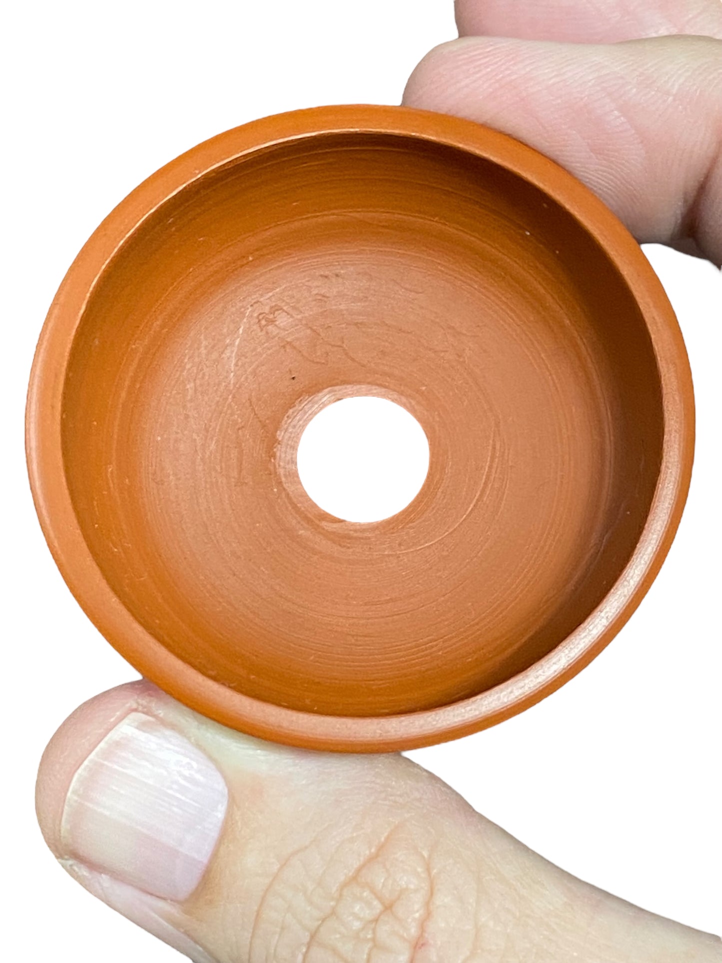 Munenori - Shallow Unglazed Round Mame Bonsai Pot (2-3/16" wide)