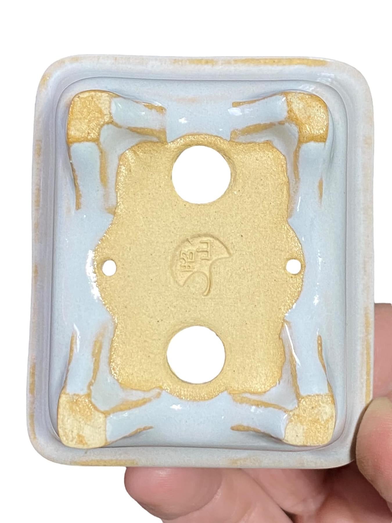 Shozan - Glazed Footed Rectangle Bonsai Pot (3-3/16” wide)