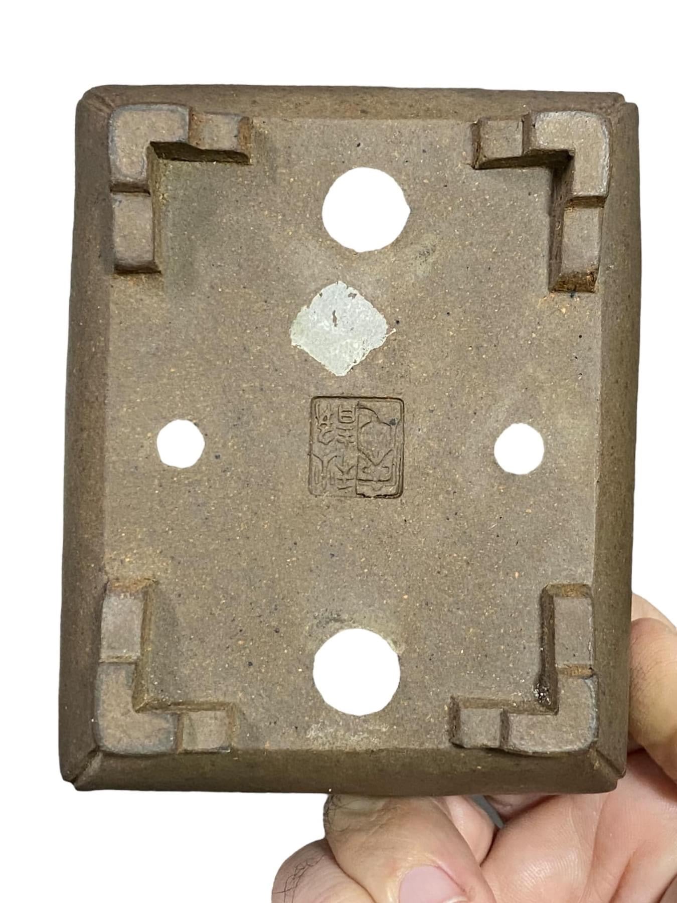 Yamaaki (Kataoka Akitsugi) - Classic Unglazed Bowl Bonsai Pot (4-7/16" wide)