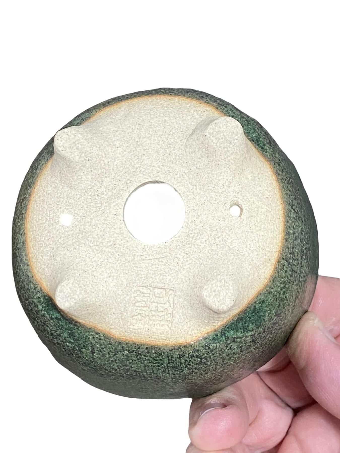 Shoseki - Glazed Footed Bowl Bonsai or Accent Pot (3-3/4" wide)