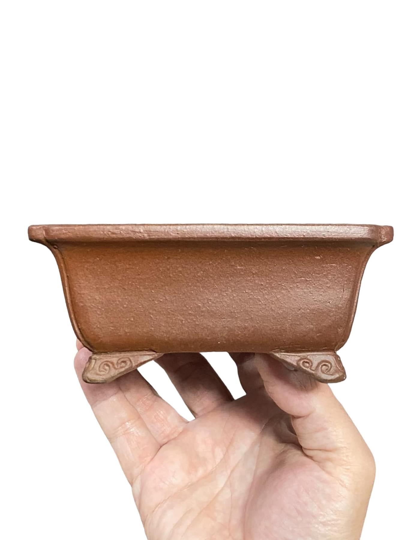 Shibakatsu - Unglazed Rectangle Style Bonsai Pot (Discounted) (7-3/16" wide)