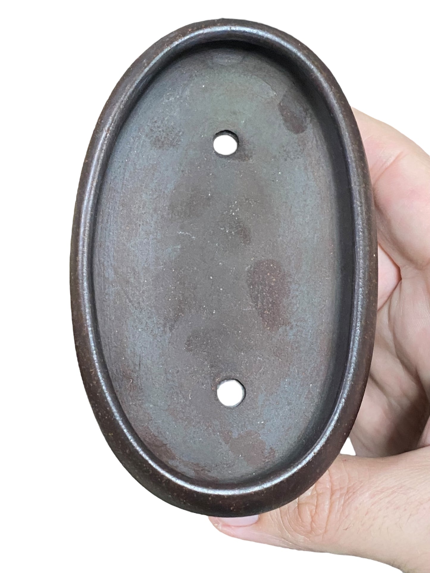 Keizan - Old Unglazed Oval Bonsai Pot (5" wide)