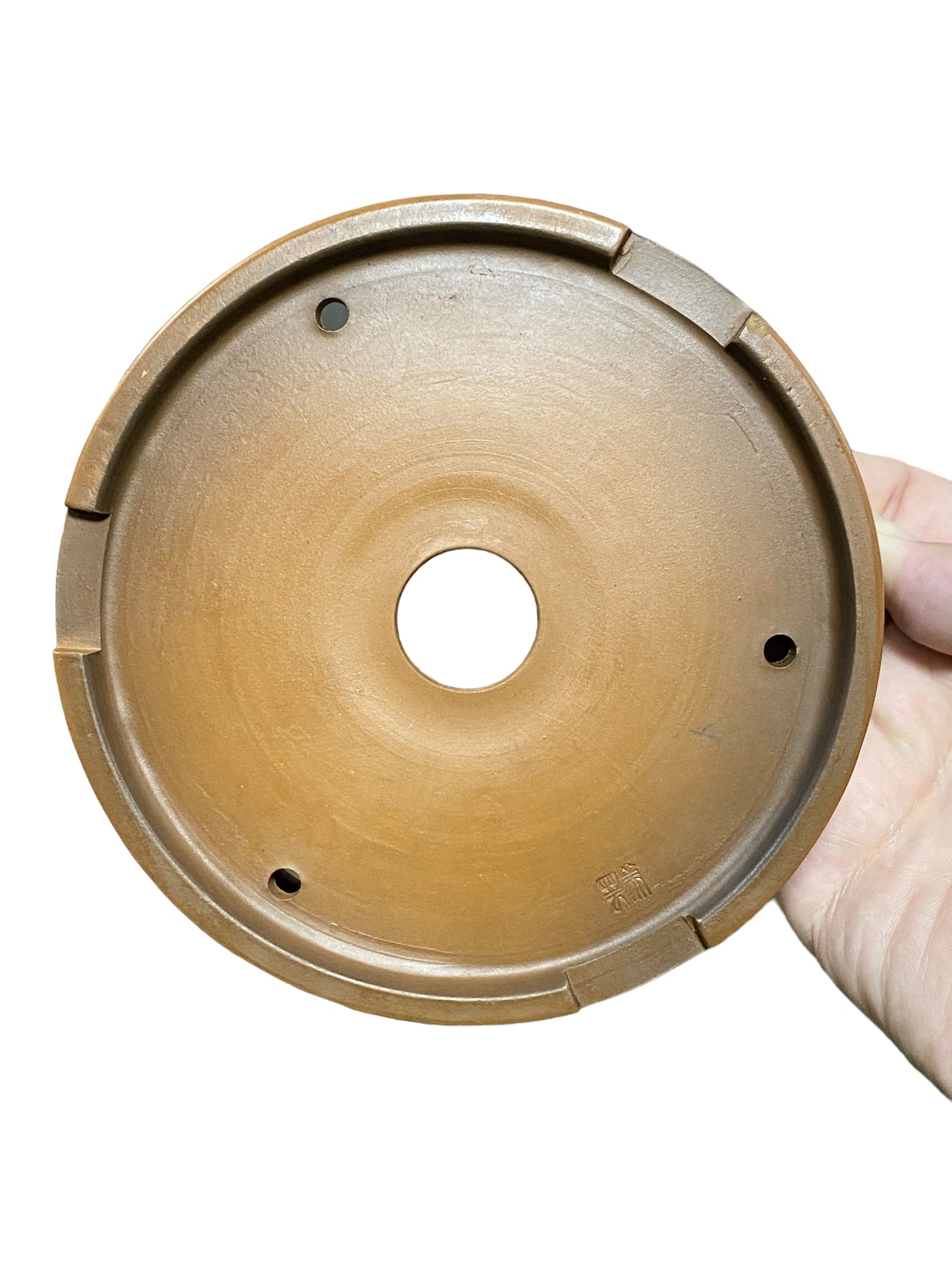 Bigei - Relief Carved Round Style Bonsai Pot (5-15/16" wide)