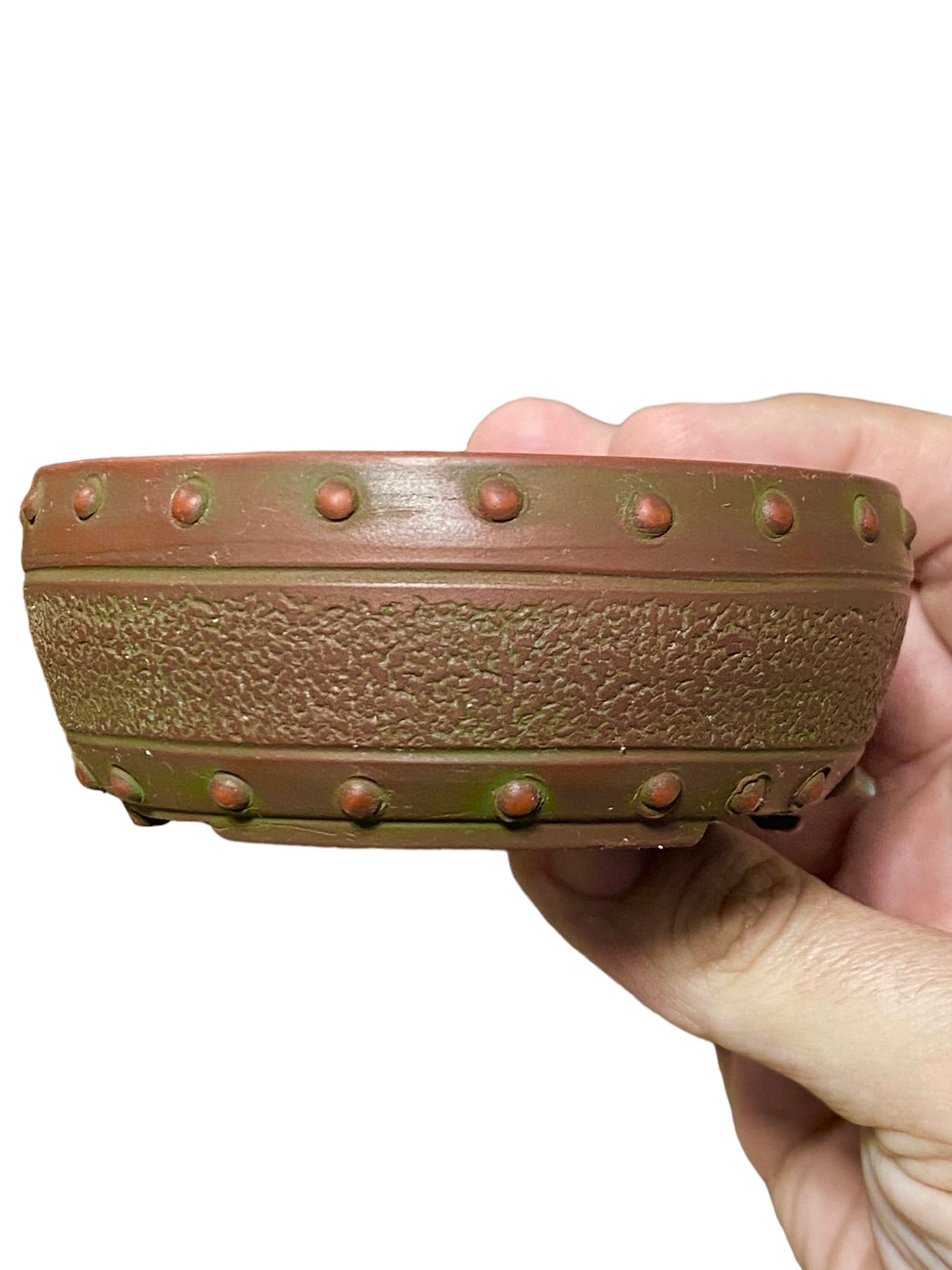 Bigei - New Beaded Drum Style Bonsai Pot (4" wide)