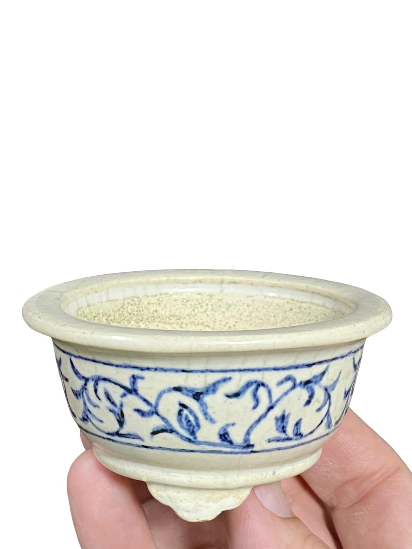 Ikegami - Painted Bowl Bonsai Pot (3-3/8" wide)