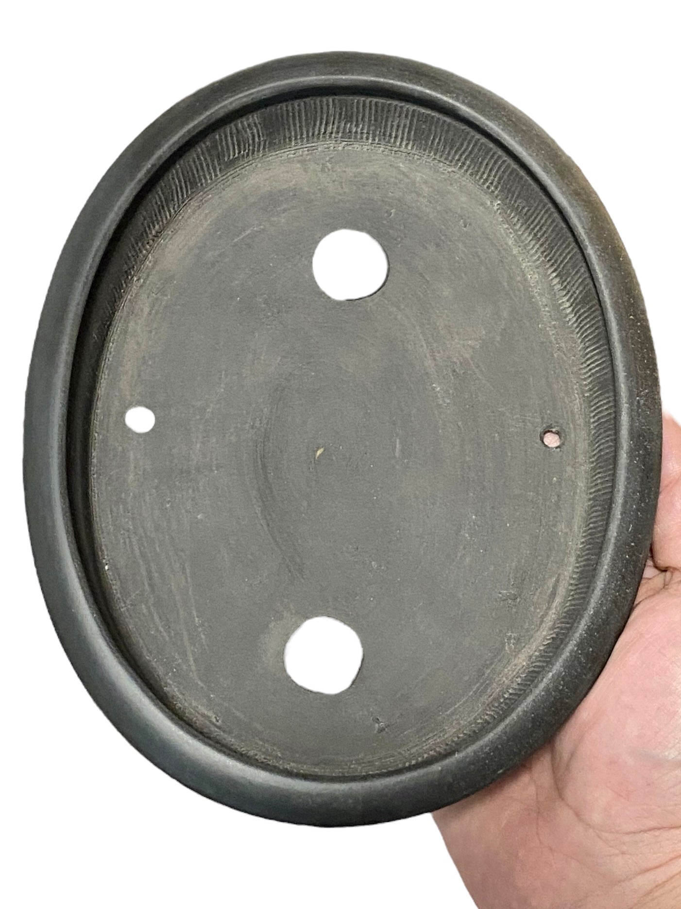 Bigei - Rare Black Clay Oval Bonsai Pot