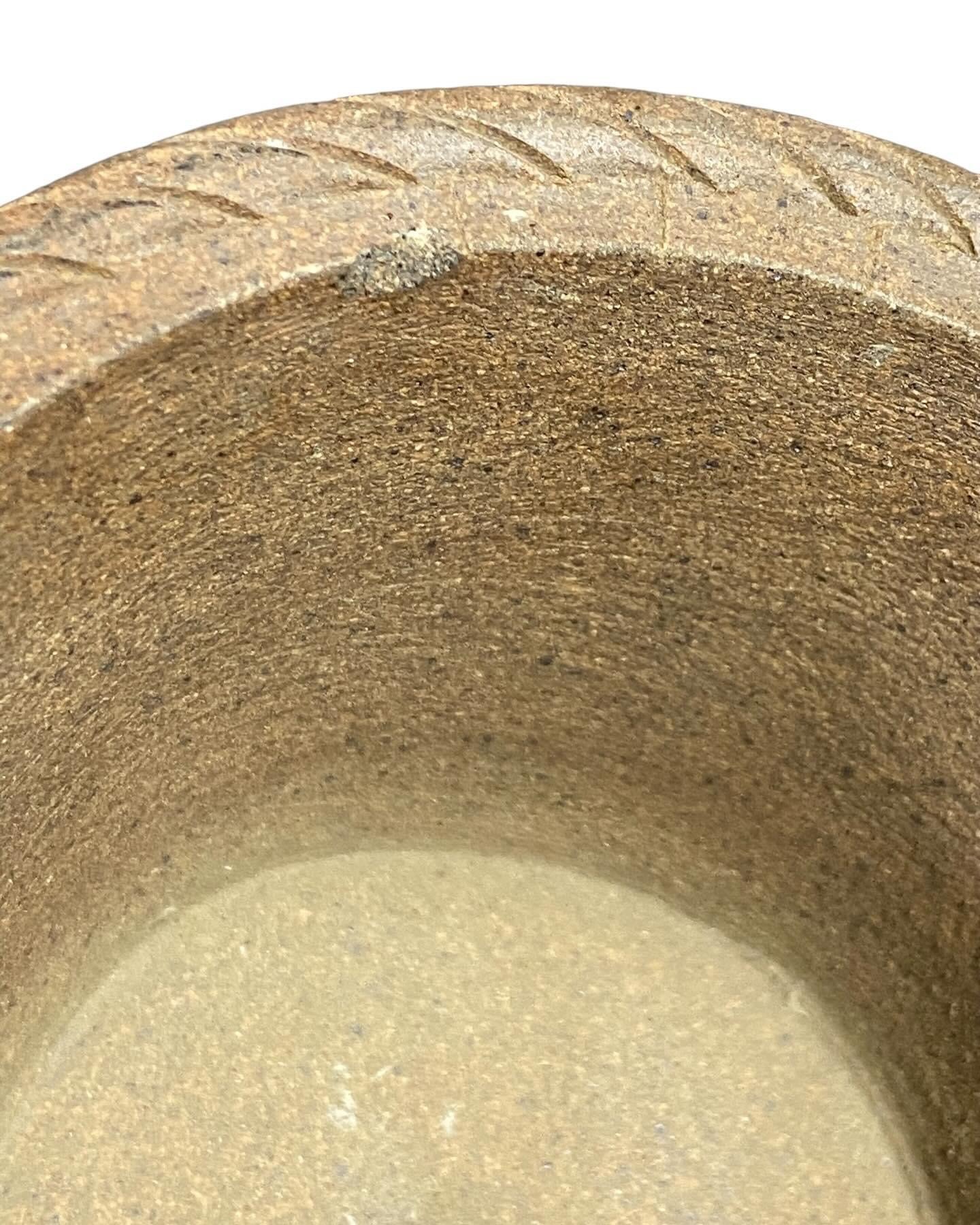 Youga Kiyoshi - Rare Heavy Eched Semi-Cascade Bonsai Pot (4-3/16” wide)