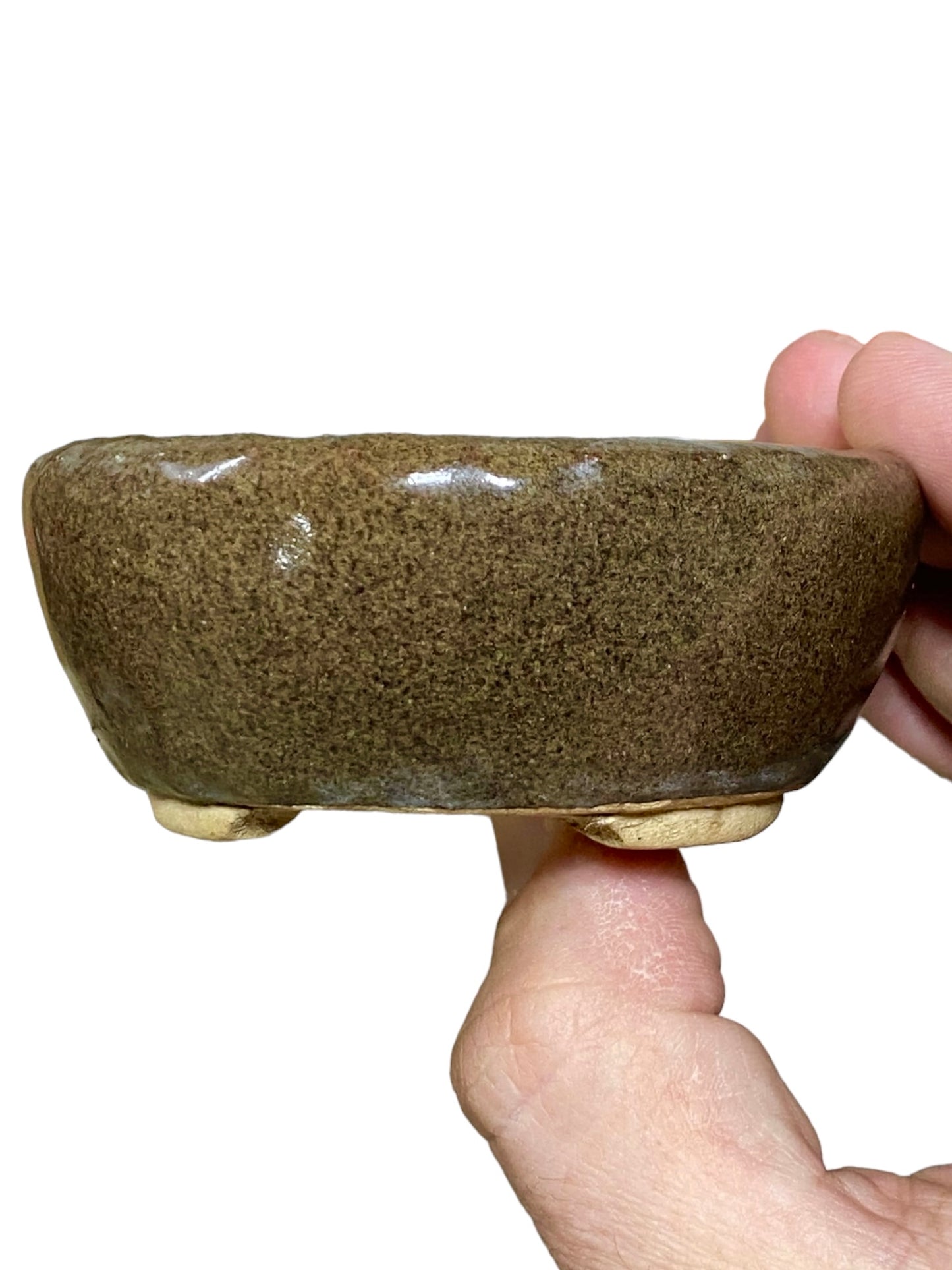 Heian Kosen - Glazed Footed Round Bonsai or Accent Pot