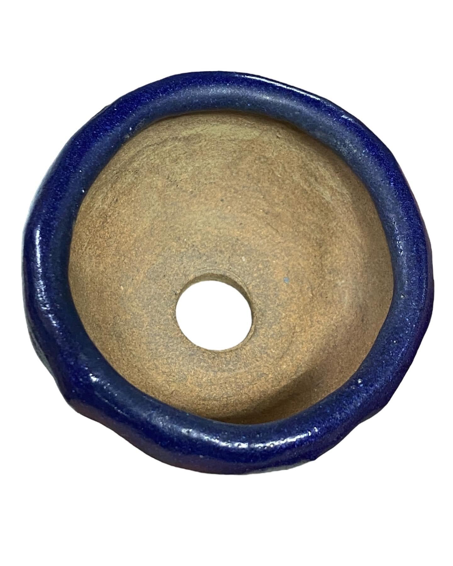 Jyakushi - Rare Bright Blue Handmade Bonsai Pot (2-7/16” wide)