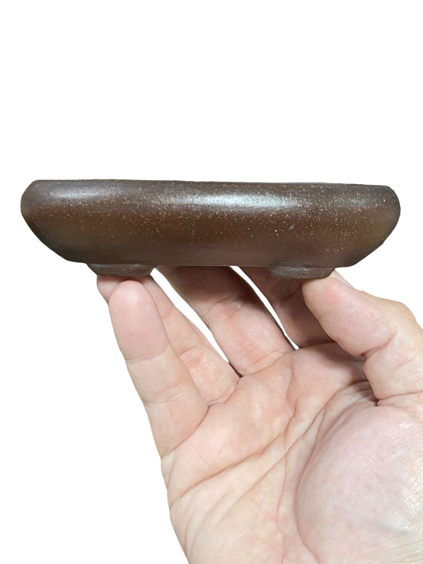 Keizan - Old Unglazed Oval Bonsai Pot (5" wide)