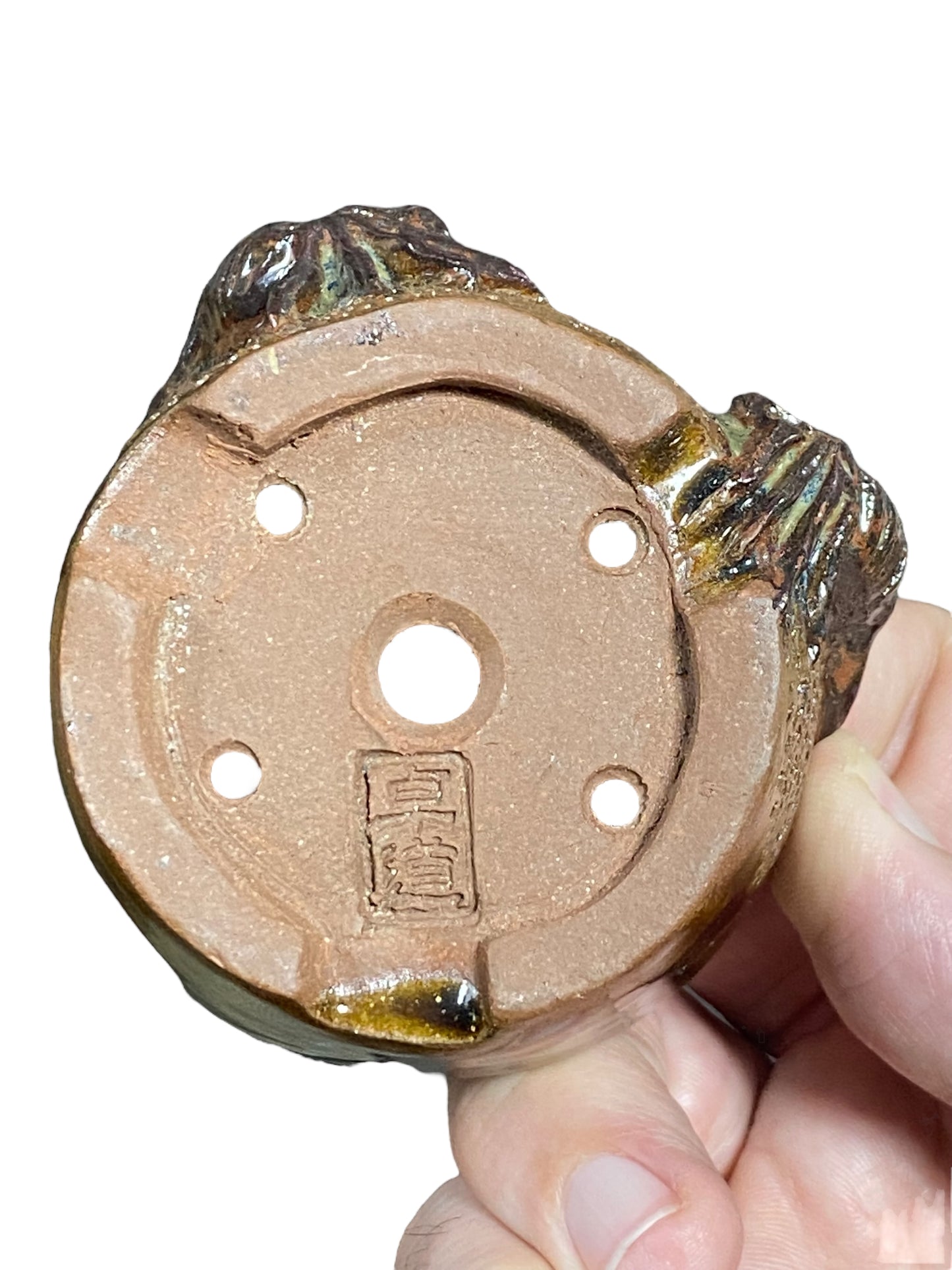 Takudo - Glazed Crabs Mame Bonsai or Accent Pot (2-5/8" wide)