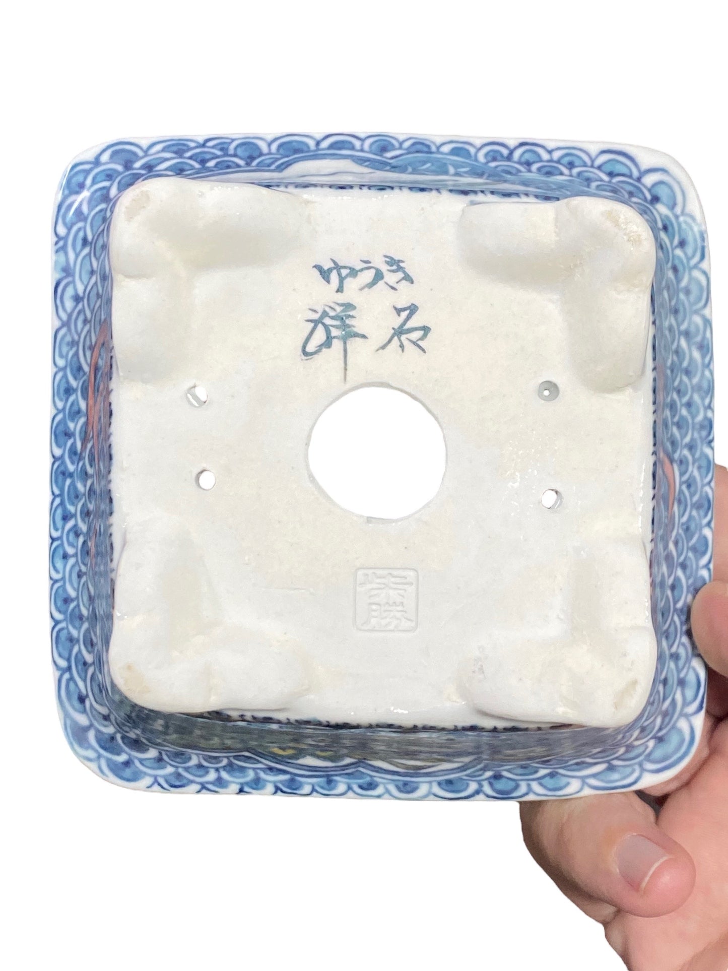 Shoseki and Shibakatsu Collab - Painted Bonsai Pot 4-7/8" wide)