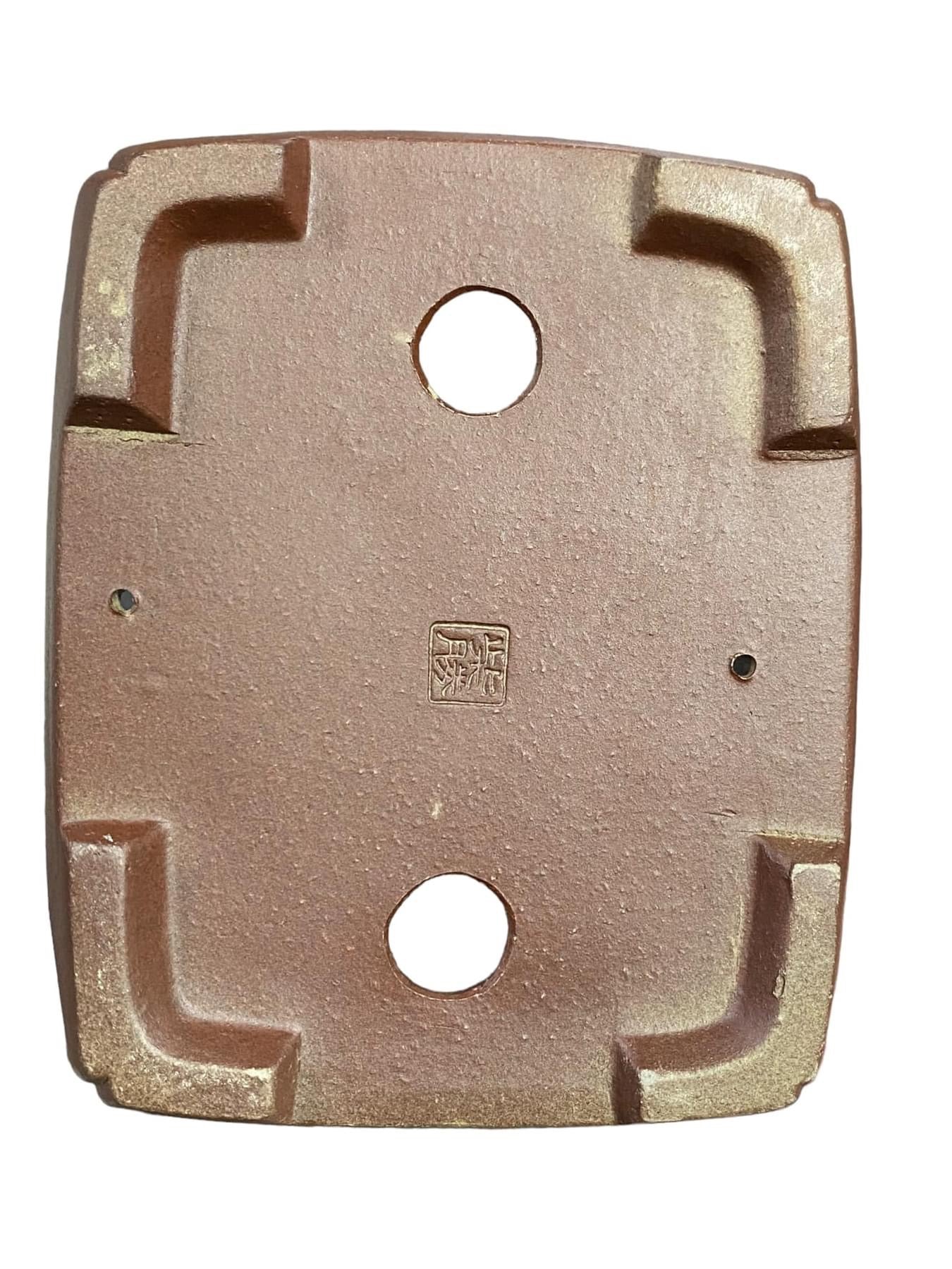 Shibakatsu - Unglazed Rectangle w/ Cut Corners Bonsai Pot (6-3/16” wide)