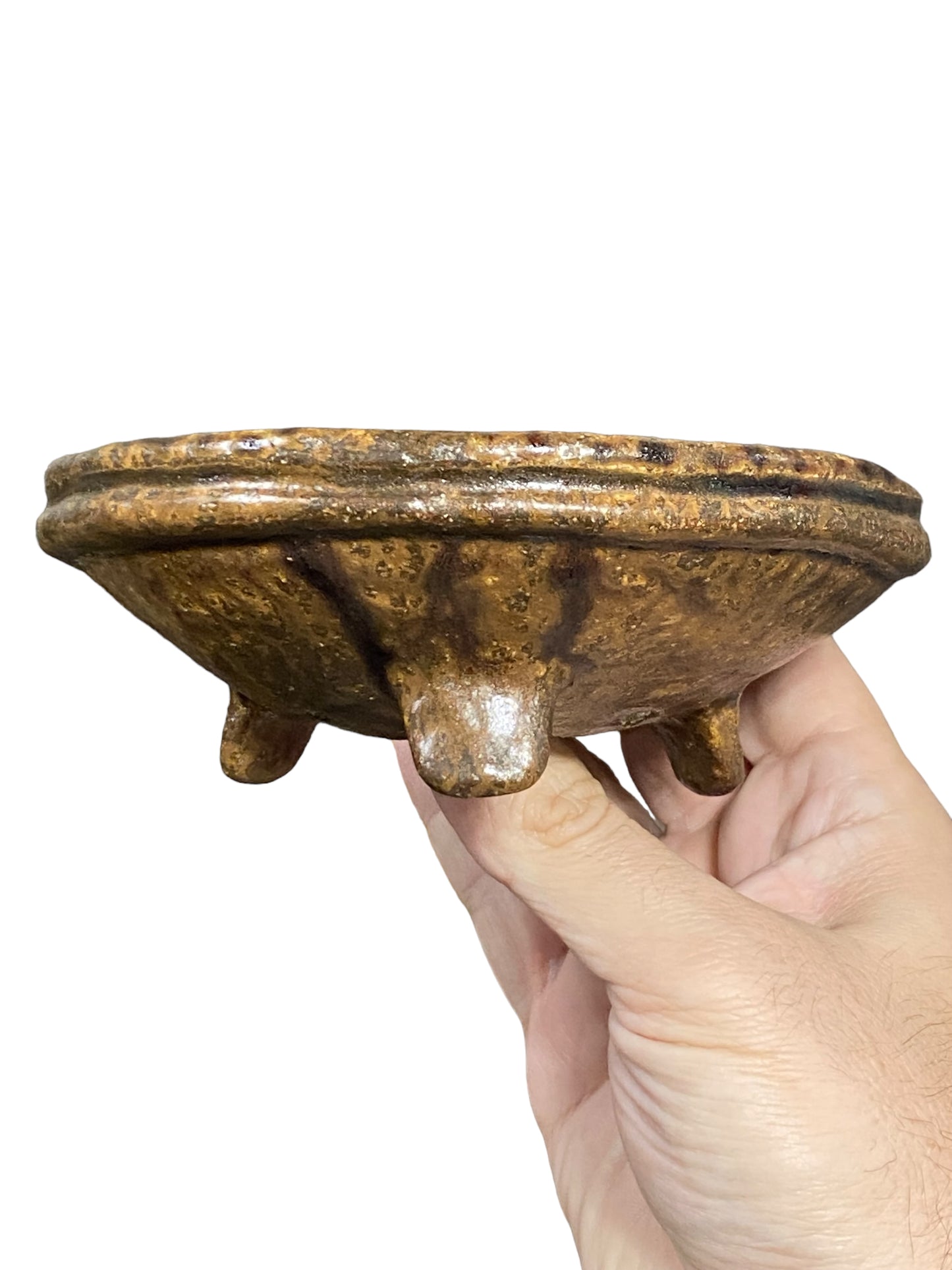 Bunzan - Glazed Footed Shallow Bowl Bonsai or Accent Pot (5-1/2" wide)