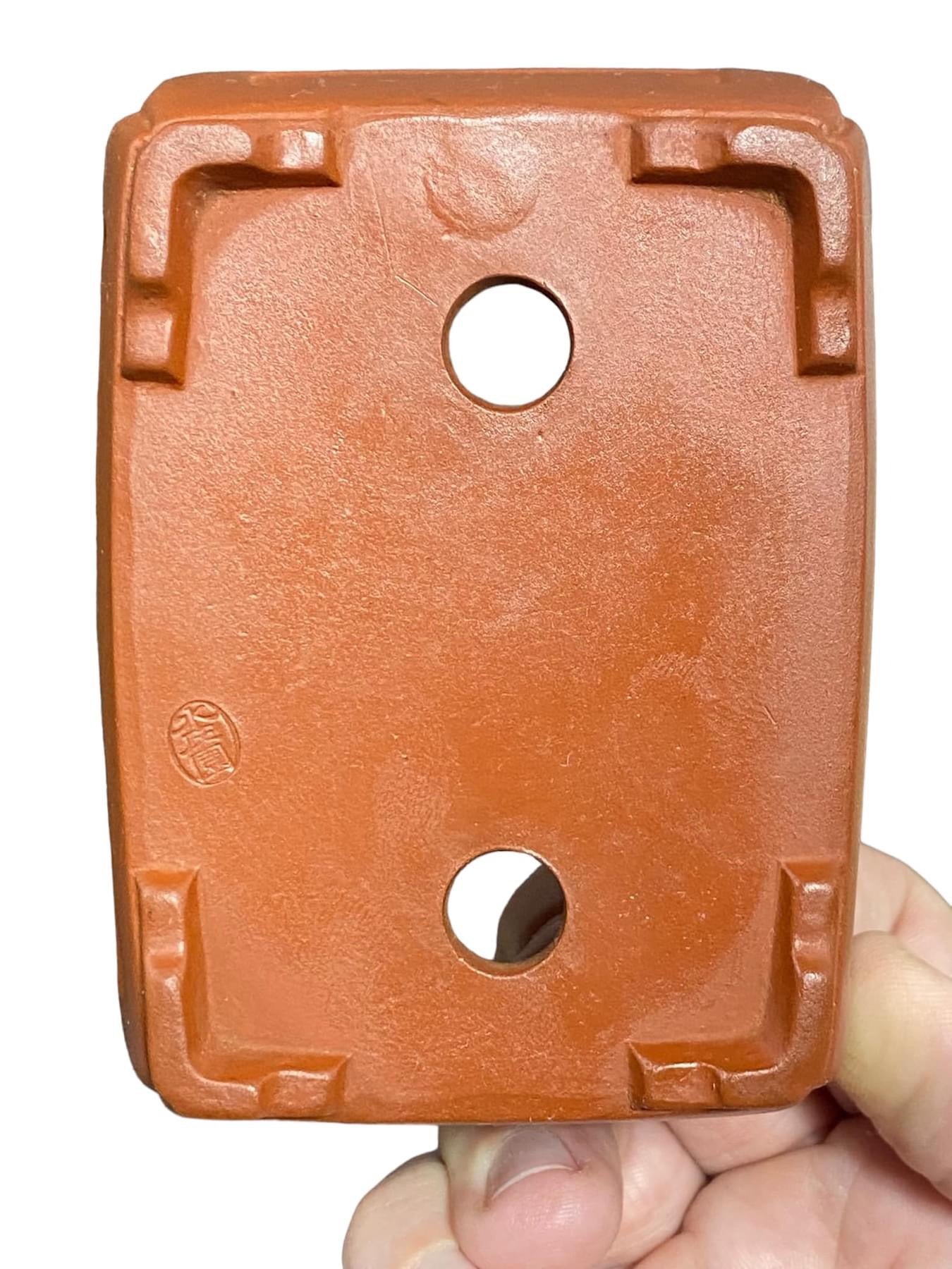 Hekisui - Rare Handmade Rectangular Footed Bonsai Pot (4-1/4" wide)