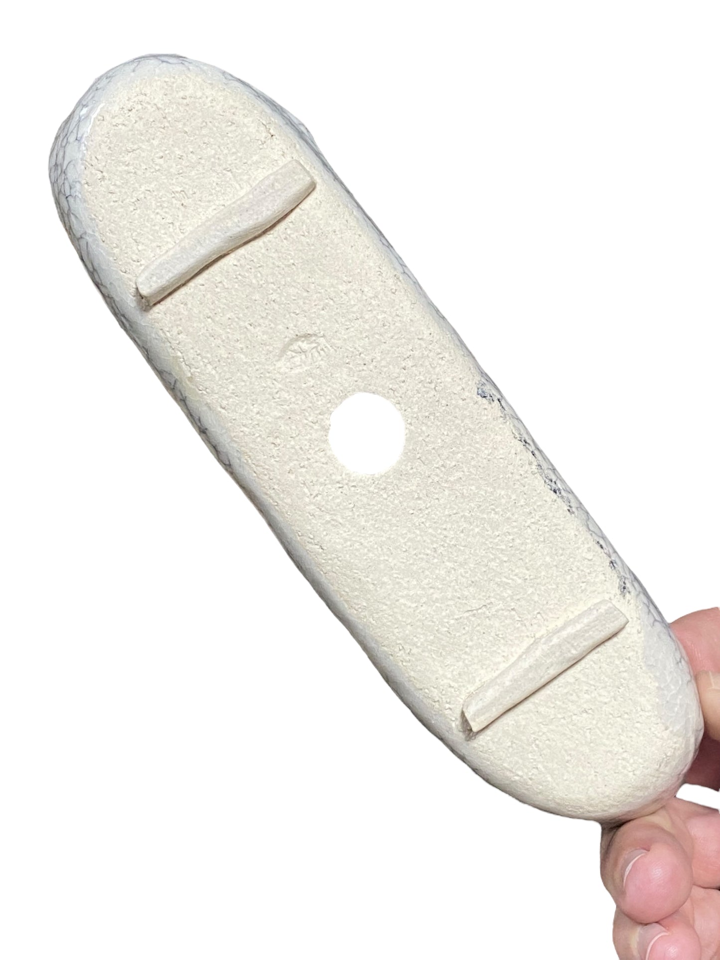 Shibakatsu - White Crackle Glazed Oval Style Bonsai Pot (8-1/8" wide)