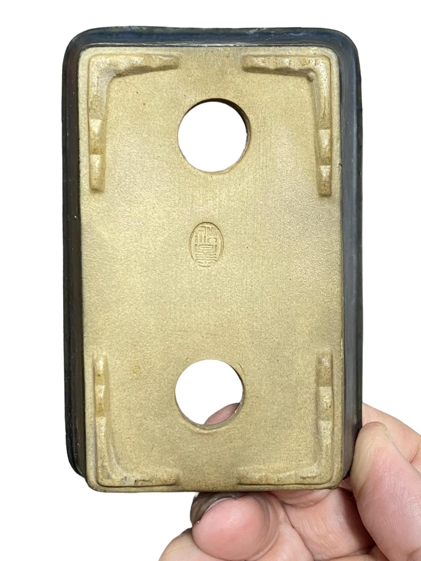 Harumatsu - Beautiful Old Rectangle Bonsai Pot (4-9/16" wide)