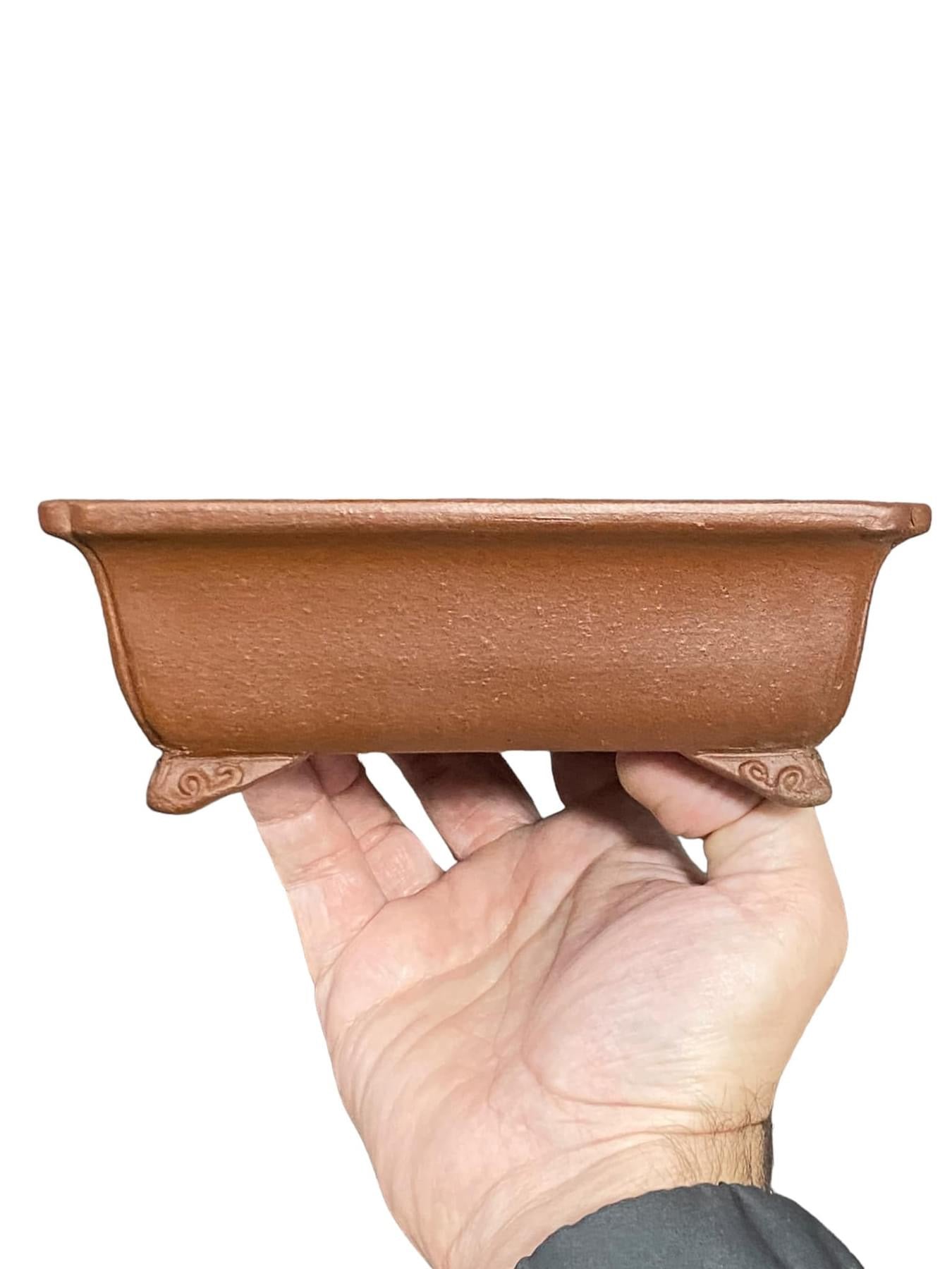 Shibakatsu - Unglazed Rectangle Style Bonsai Pot (Discounted) (7-3/16" wide)