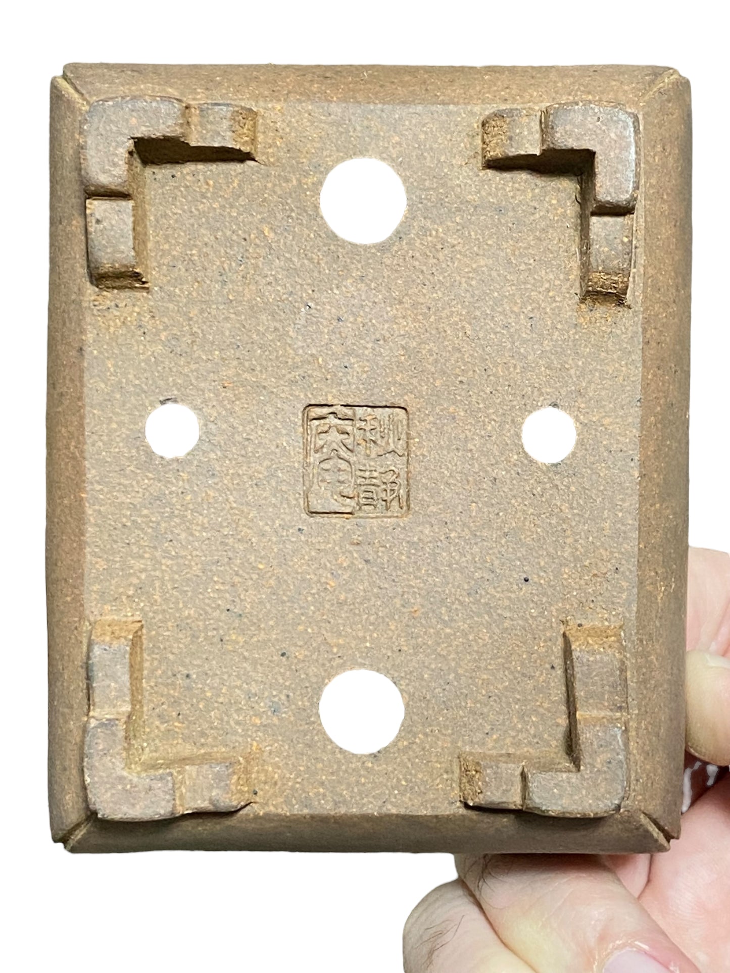 Yamaaki - Rare 1st Generation Unglazed Rectangle Bonsai Pot (4-7/16" wide)