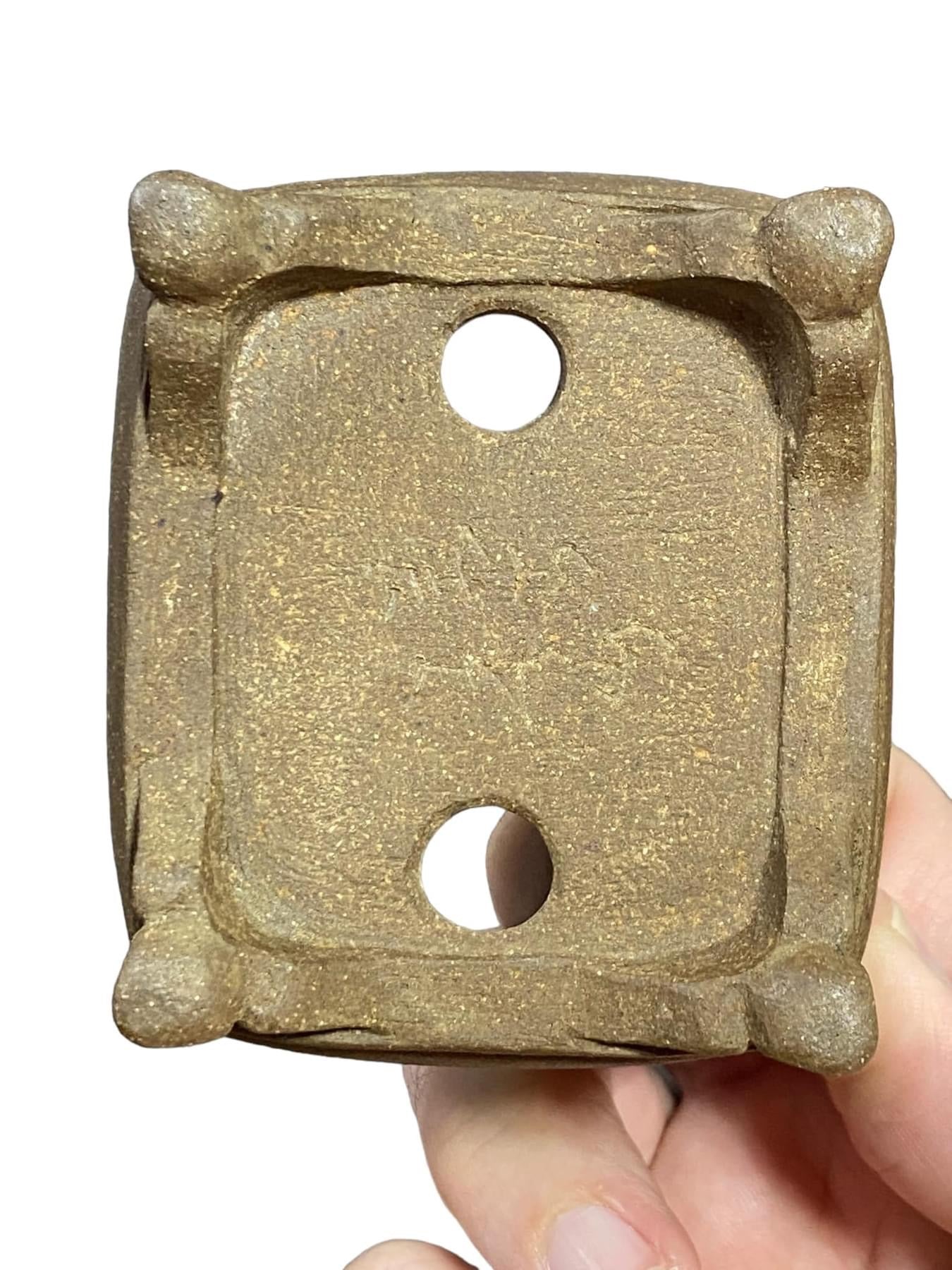 Banko Syunzan - Very Rare Unglazed Footed Bonsai Pot (3-1/8” wide)