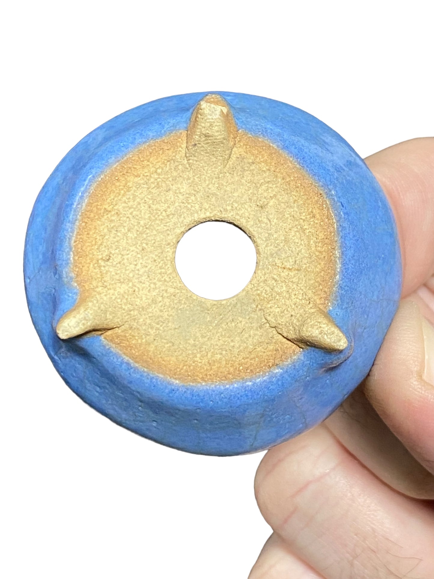 Bikoh - Rare Mame Footed Round Bonsai Pot (2-1/8" wide)