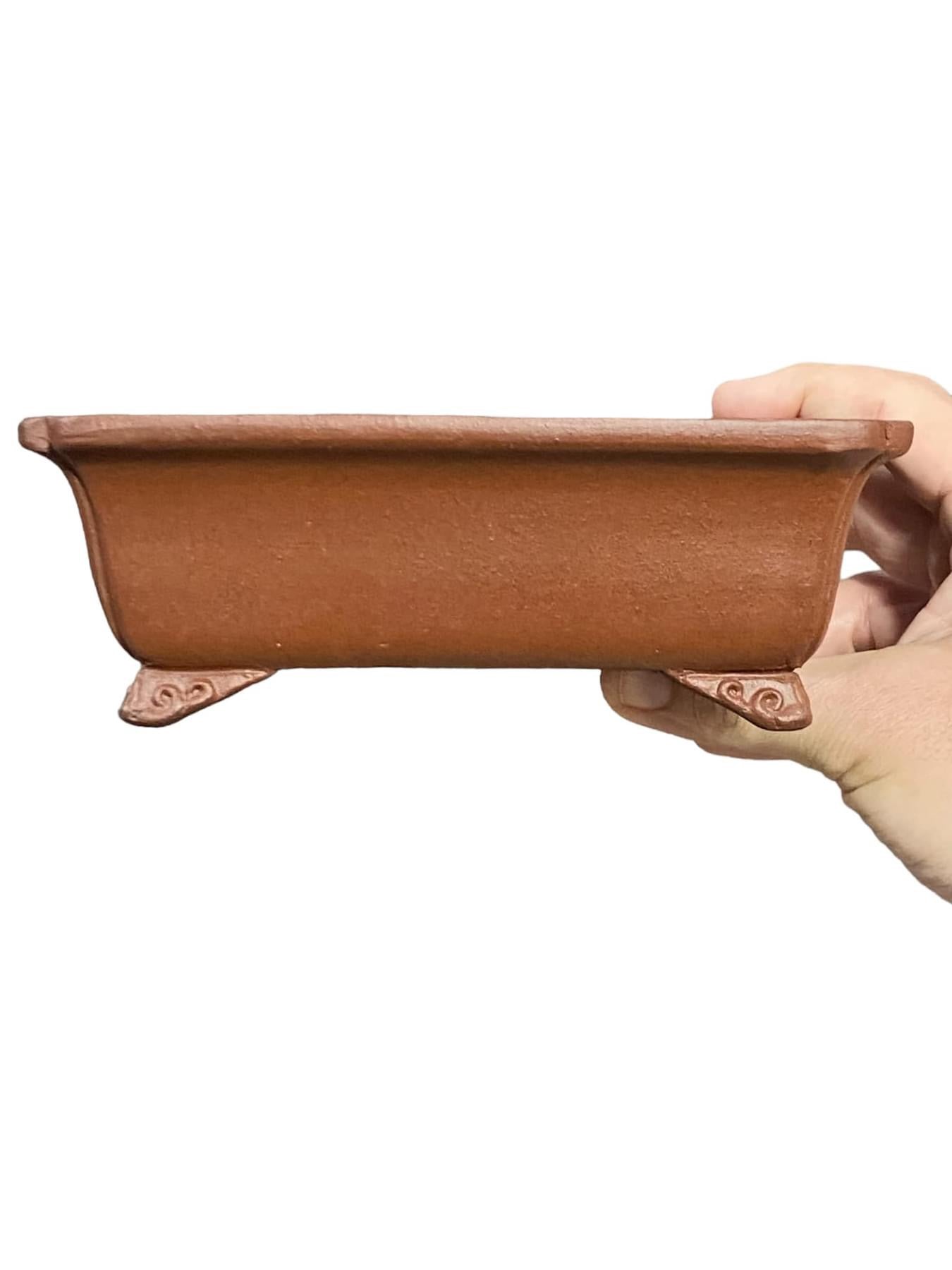 Shibakatsu - Unglazed Rectangle Style Bonsai Pot (Discounted) (7-3/16" wide)