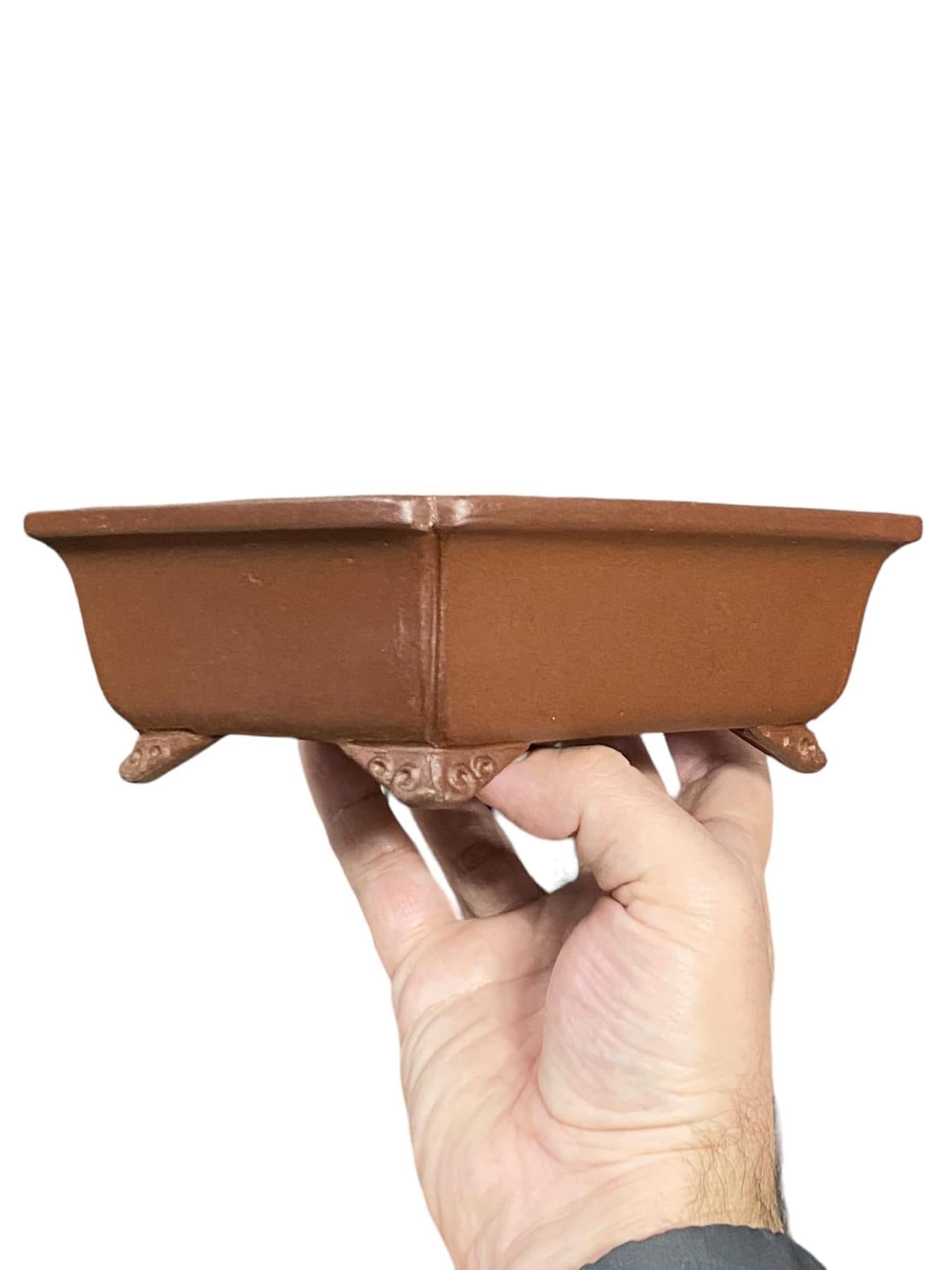 Shibakatsu - Unglazed Rectangle Style Bonsai Pot (Discounted) (7-3/16" wide)