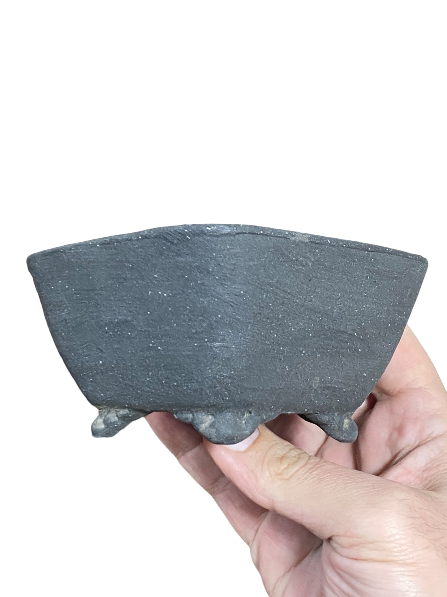 Heian Kosen - Unglazed Footed Square Bonsai Pot (4-1/4" wide)